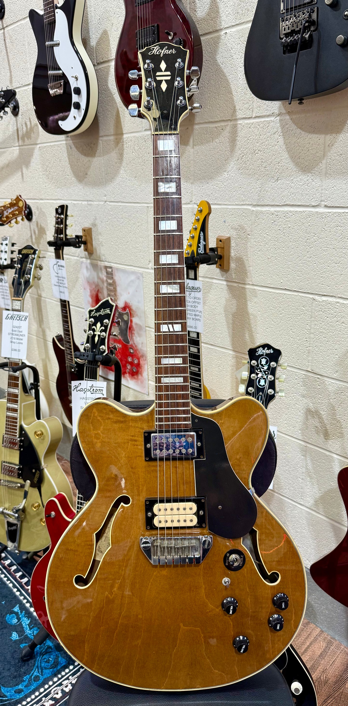 🌟 VINTAGE 1980🌟 Hofner T4ST Hollow-Body Electric Guitar~ West Germany~ Walnut!