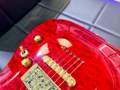 🔥2012🔥 ESP LTD MH-100QM NT See Thru Black Cherry~ Gold Hardware Guyker Lockers