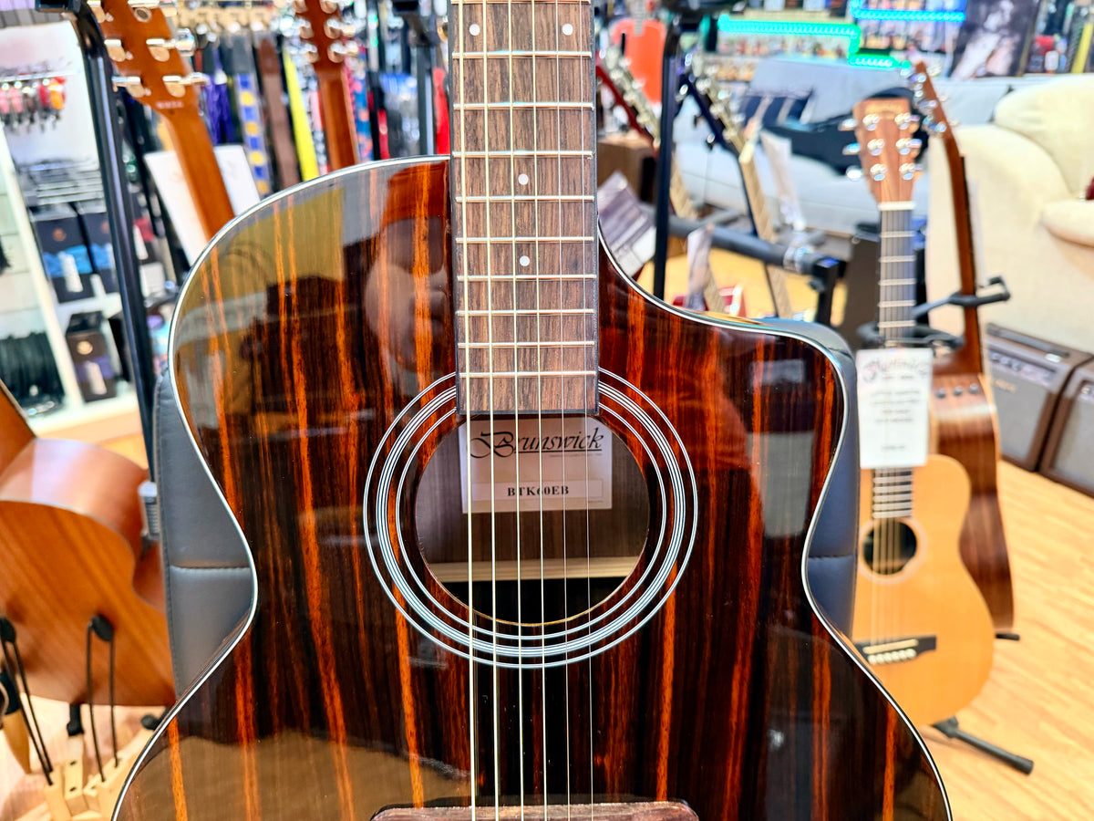 ✨NEW✨ Brunswick BTK60EB Ebony Grand Auditorium Cutaway Electro Acoustic Guitar!
