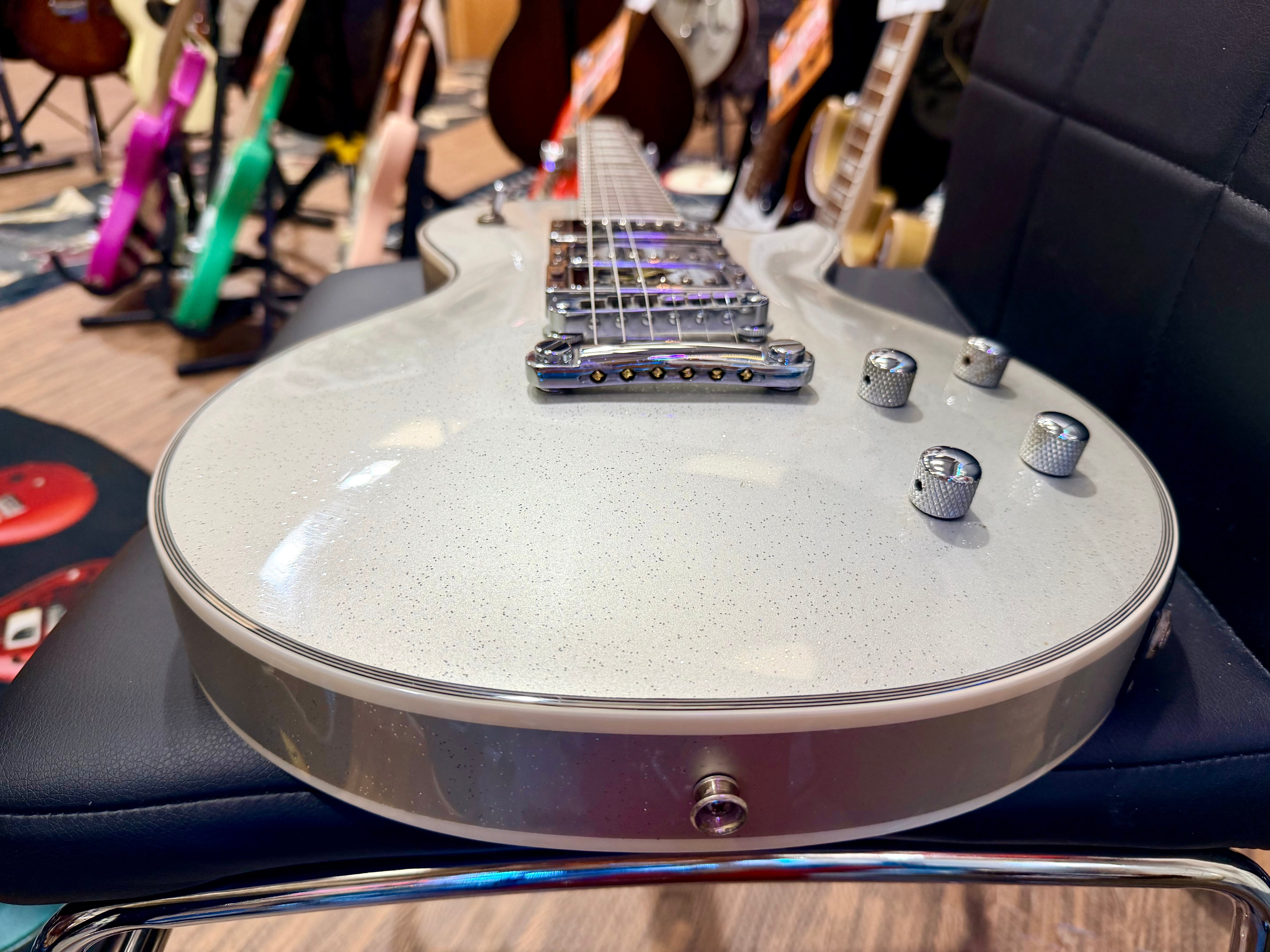 🌟RARE 2019🌟 Burny RLC-60 Les Paul Custom~ HHH Silver Sparkle~ By Fernandes!
