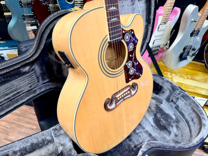 ✨MINT✨ Epiphone EJ-200SCE Jumbo Electro Acoustic~ Natural~ Esonic 2 + H/Case!