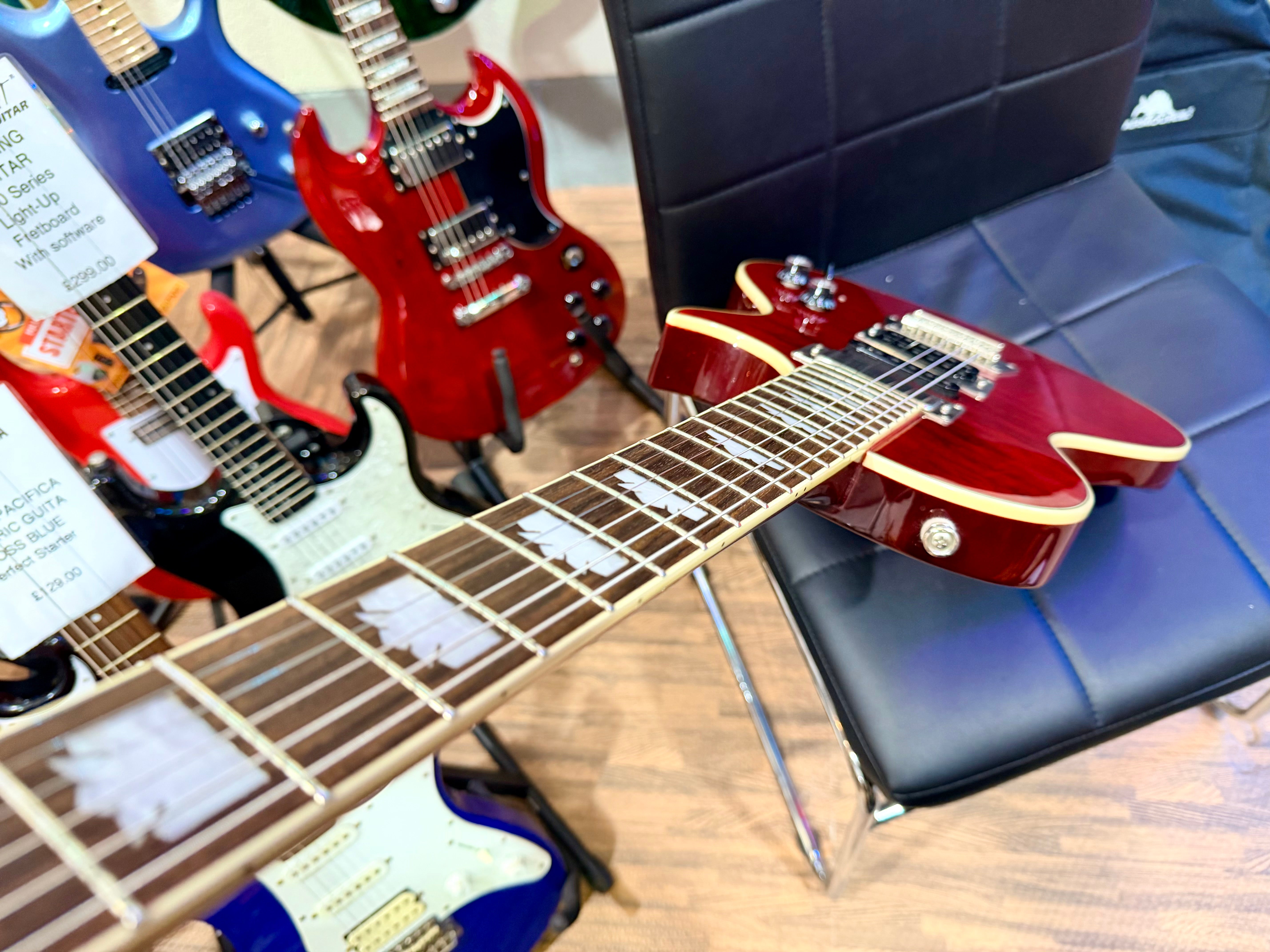 🔥2014🔥 Epiphone Nighthawk Custom Reissue Quilt Electric Guitar~ Translucent Red