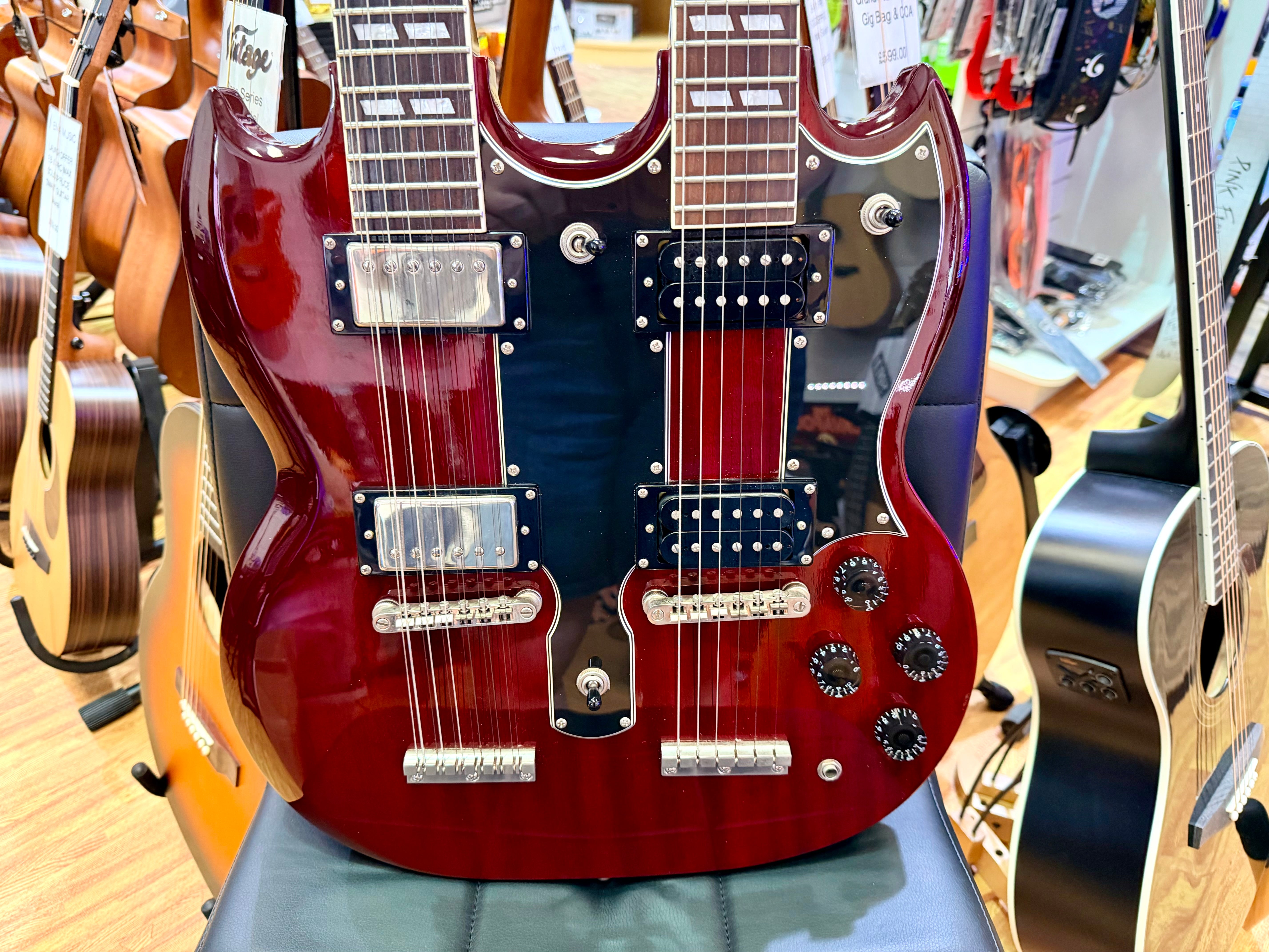 ⚡️RARE⚡️ Epiphone G-1275 Double Neck Cherry~ 2014 Limited Edition 6/12 String!
