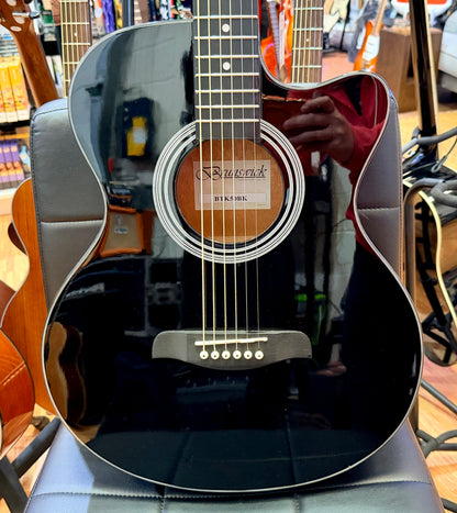 Brunswick BTK50BK Advanced Stage Electro Acoustic Guitar~ Black Gloss Cutaway
