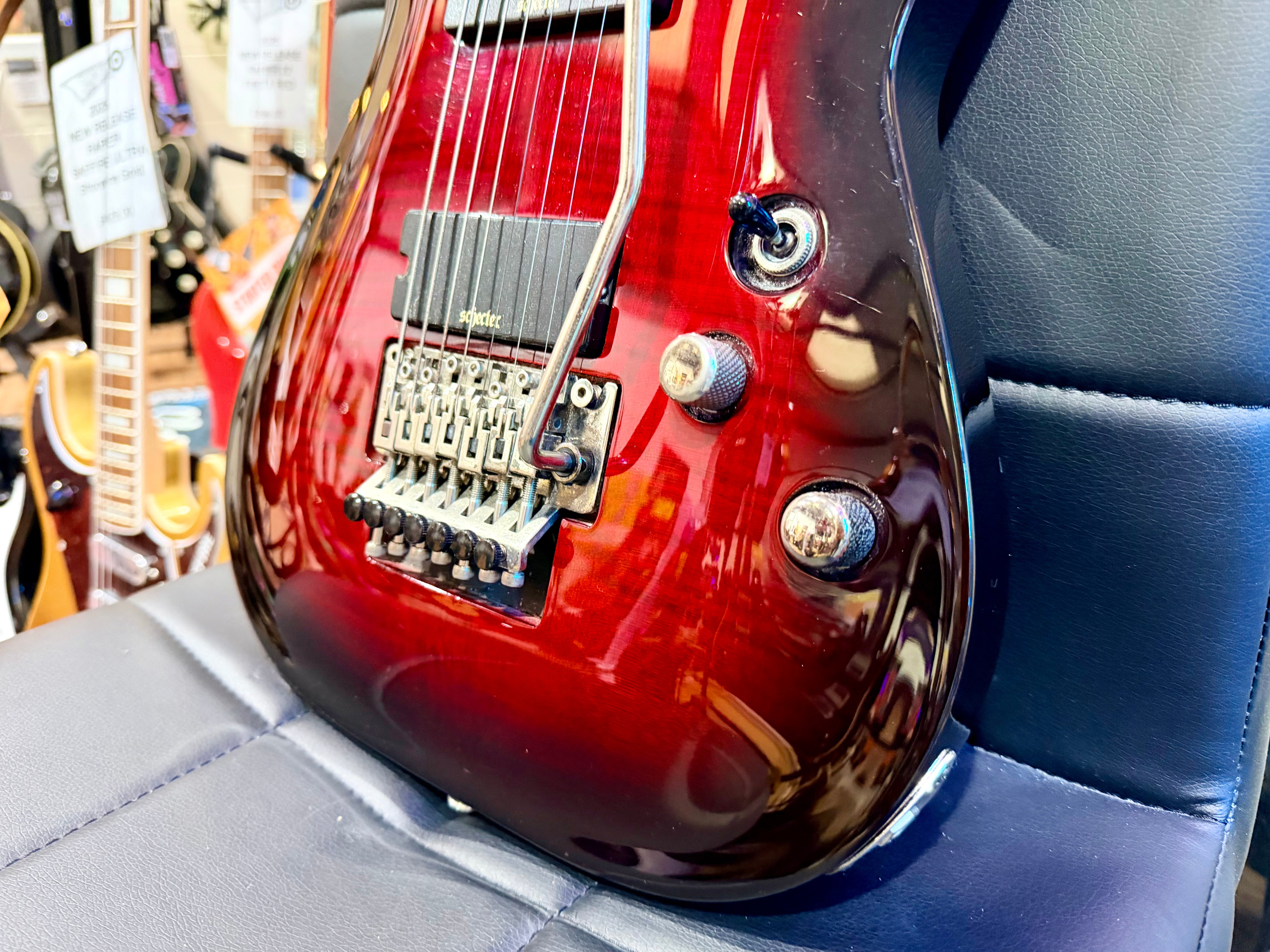 🔥7-STRING🔥 Schecter Demon-7 FR In Crimson Red Burst~ Floyd Rose~ Active~ 2017!