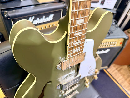✨2024✨ Epiphone Casino Worn Olive Drab Hollowbody Guitar + Hard Case~ MINT!