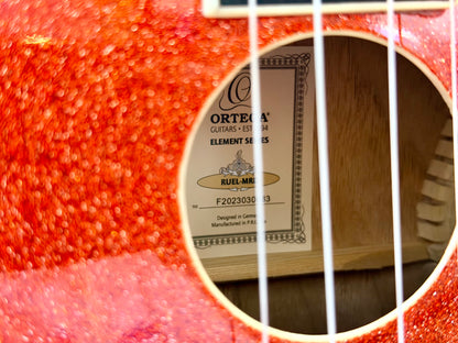 🔥NEW 2025🔥 Ortega Concert Ukulele~ Element Series Metallic Red Sparkle~ Gig Bag