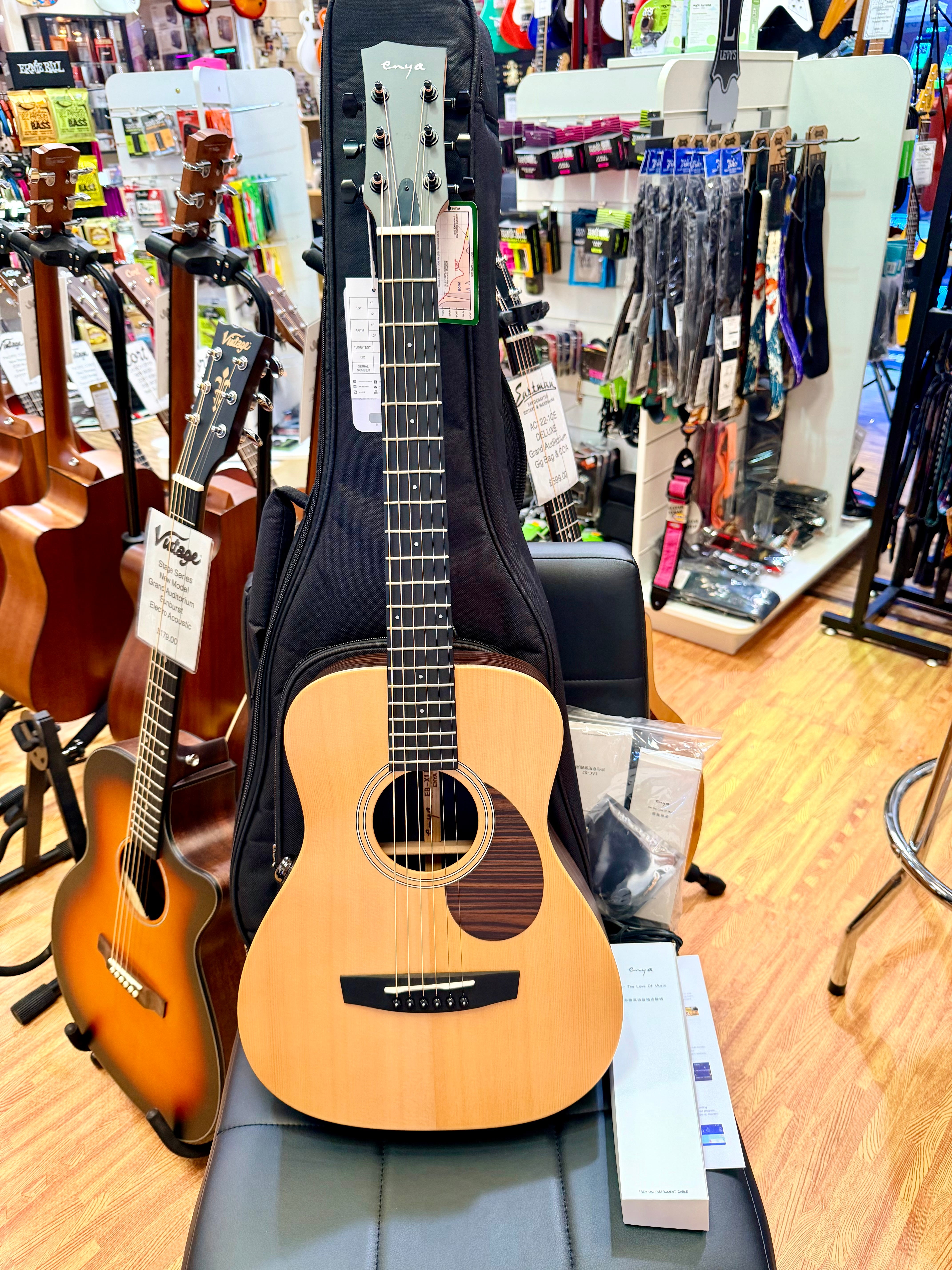 🔥2026 NEW🔥 Enya EB-X1 SP1 Pro Max 34” Electro Acoustic Travel Smart Guitar!
