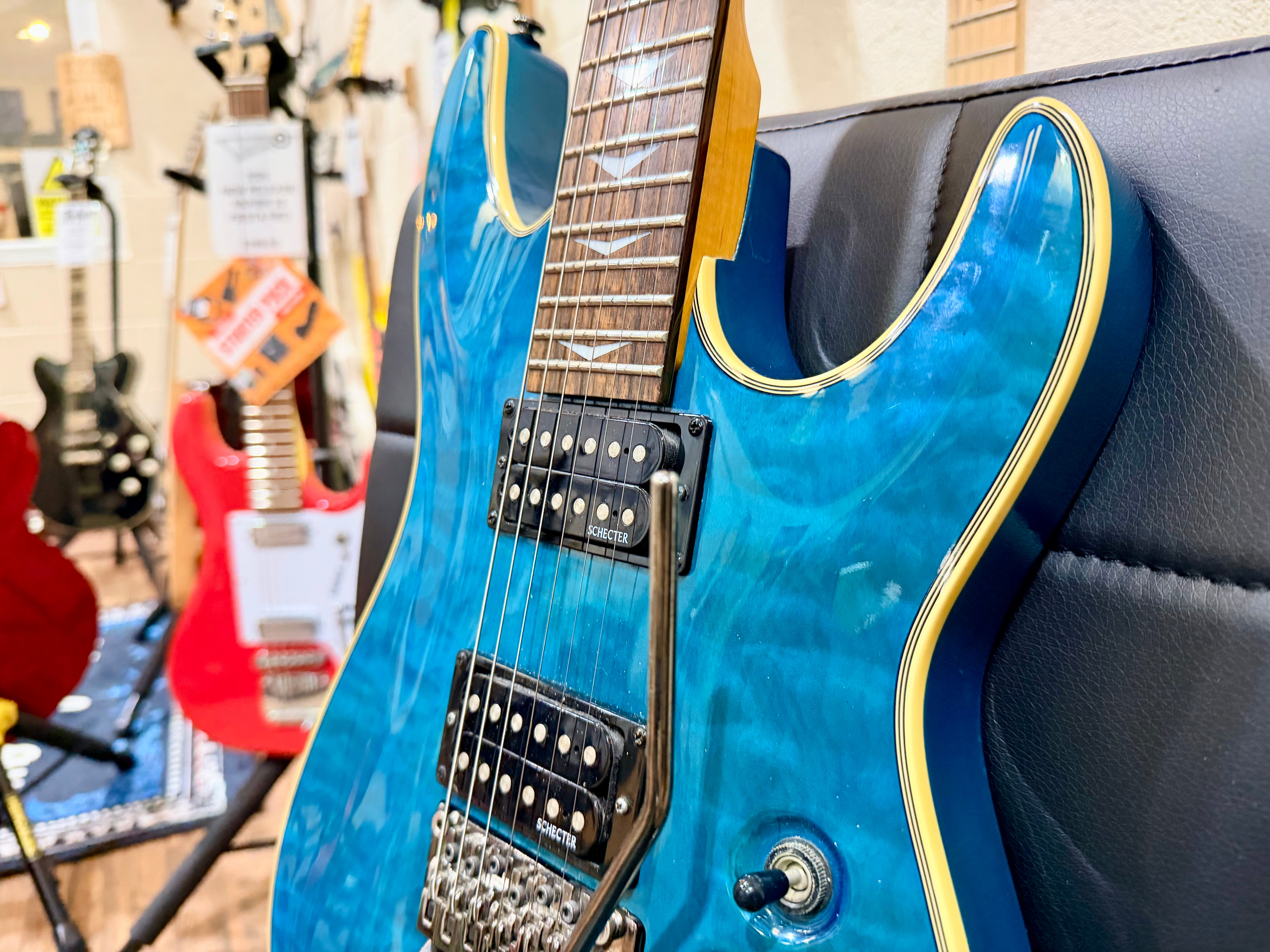 🔥2009🔥 Schecter Omen Extreme 6 FR~ Ocean Blue Burst~ Floyd Rose Model!