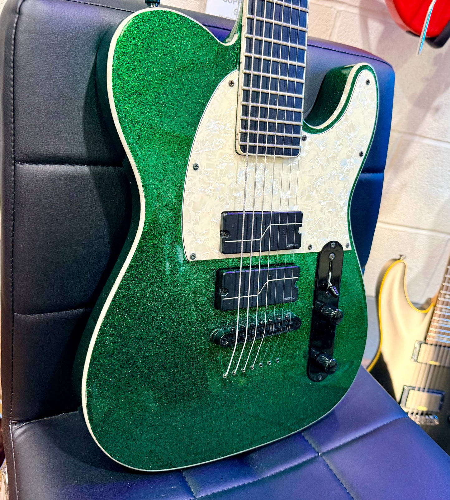 🔥MINT🔥 ESP LTD SCT-607 Baritone 7 String~ Stephen Carpenter Green Sparkle + Case