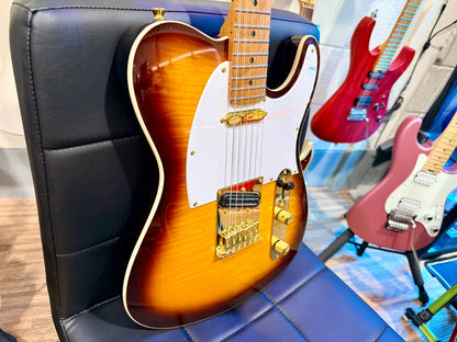 ☀️RICHIE KOTZEN☀️ JET JT-600 Roasted Maple Telecaster Style Guitar~Tobacco Burst