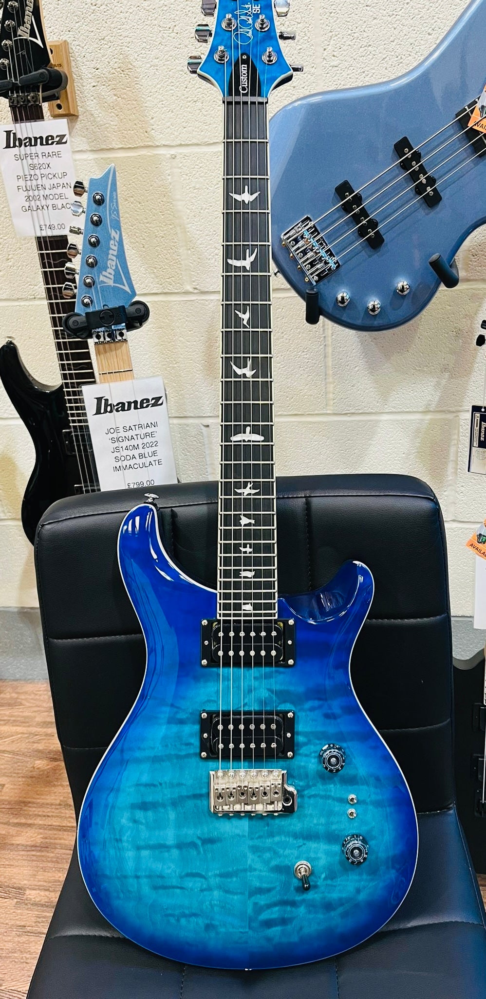 🌟MINT 2024🌟 PRS SE Custom 24-08 Quilt Maple Top Lake Blue~ Coil Split~ Gig Bag!