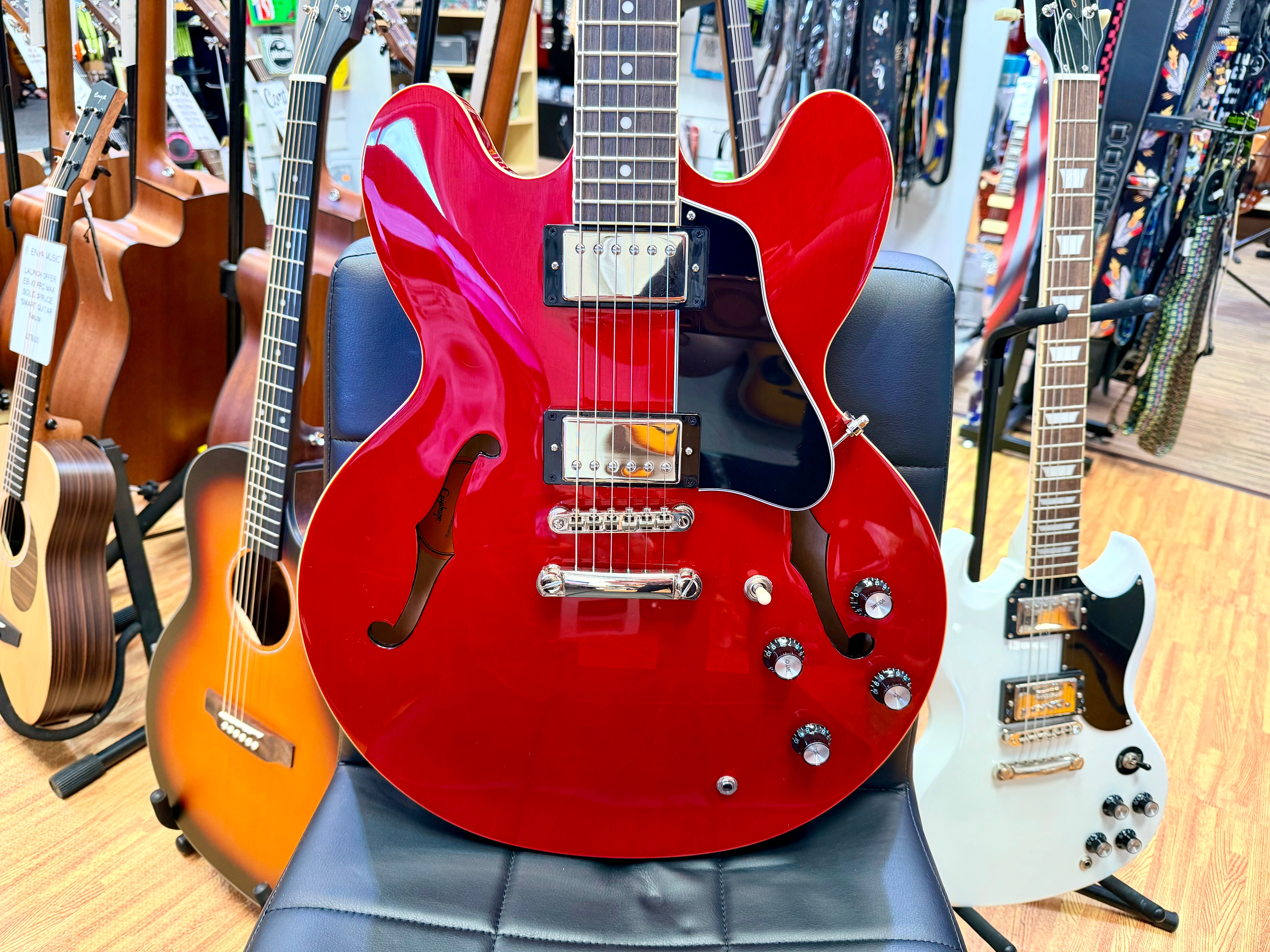 ✨2025✨ Epiphone Inspired by Gibson ES-335 Cherry~ Semi Hollow Electric Guitar!