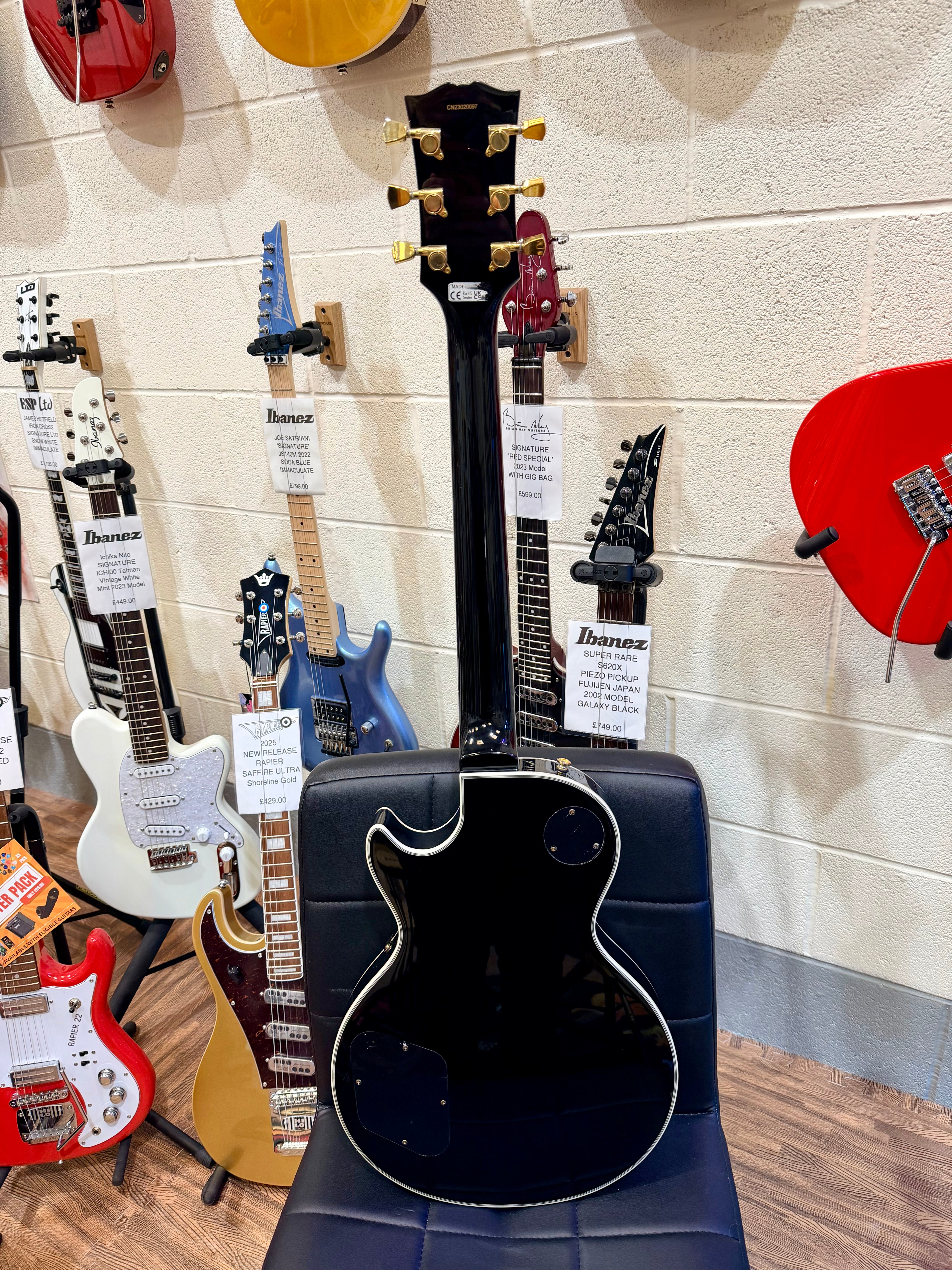 🔥MINT 2023🔥 Tokai UALC62 BB~ Les Paul Custom Style~ Gloss Black/Gold Hardware!