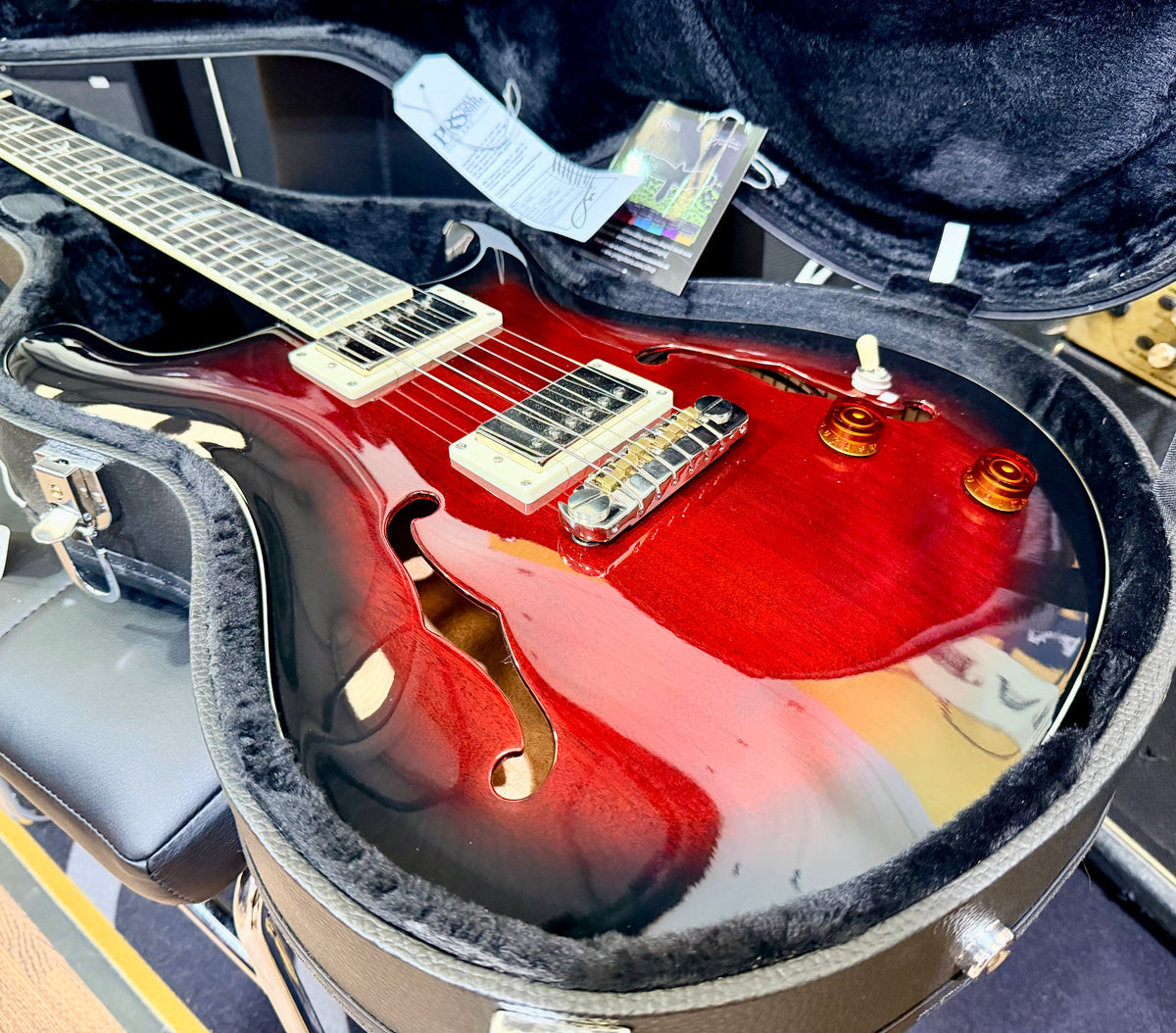 💥2022💥 PRS SE Standard Hollowbody Fire Red Burst + Hard Case~ Cherished!