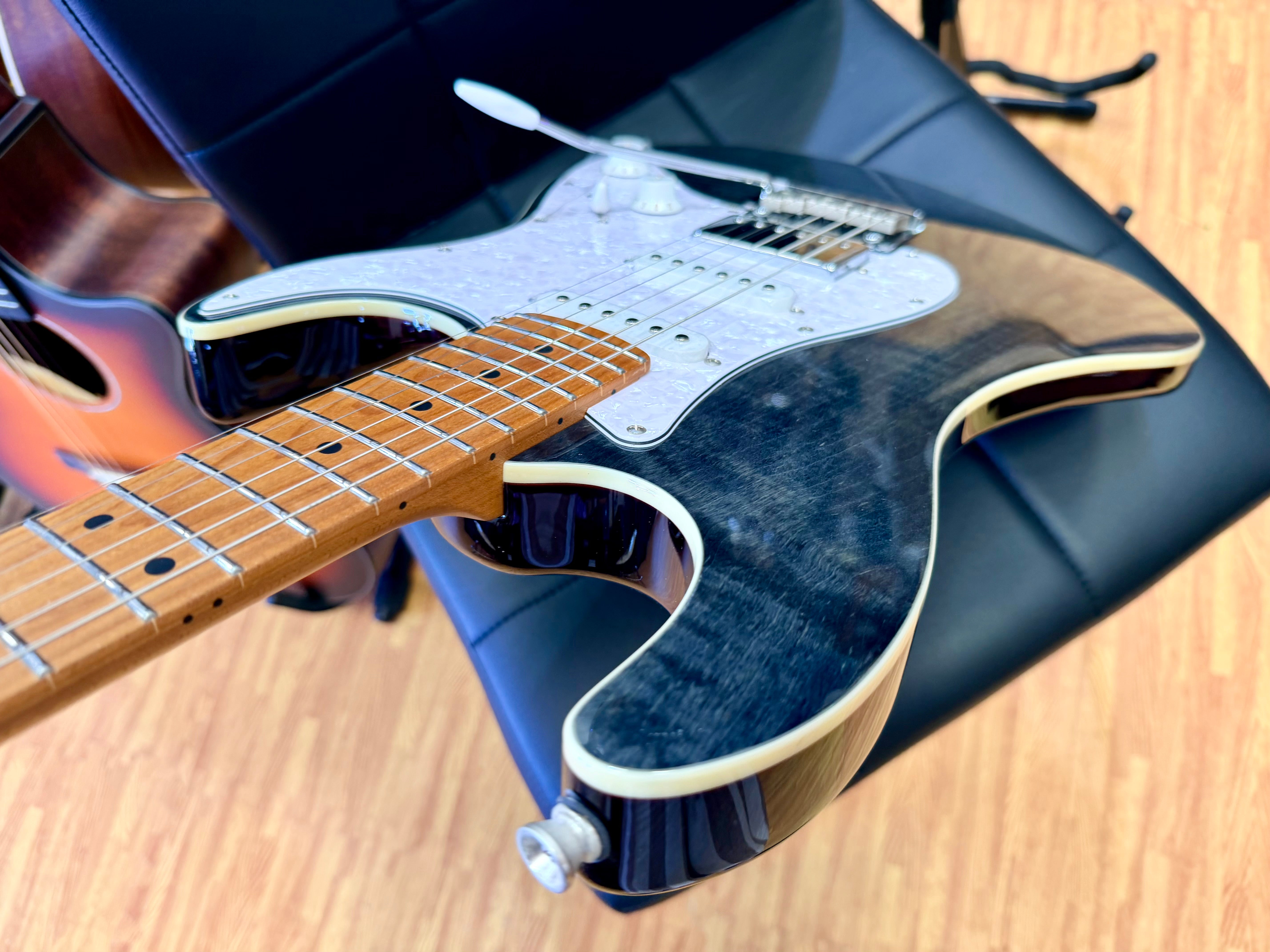 ⚡️NEW⚡️ JET JS-450 Transparent Black Electric Guitar~ HSS Flame Top Strat~ 2026!