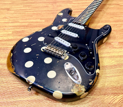 🔥Handmade In UK🔥 Stolen Valour Heavy Relic ST Polka Dot Guitar~ Buddy Guy Style!