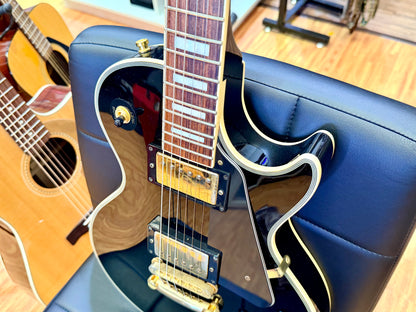 🔥2015🔥 Burny SRLC-55 Black Les Paul Custom~ Gold Hardware~ Japanese Import!