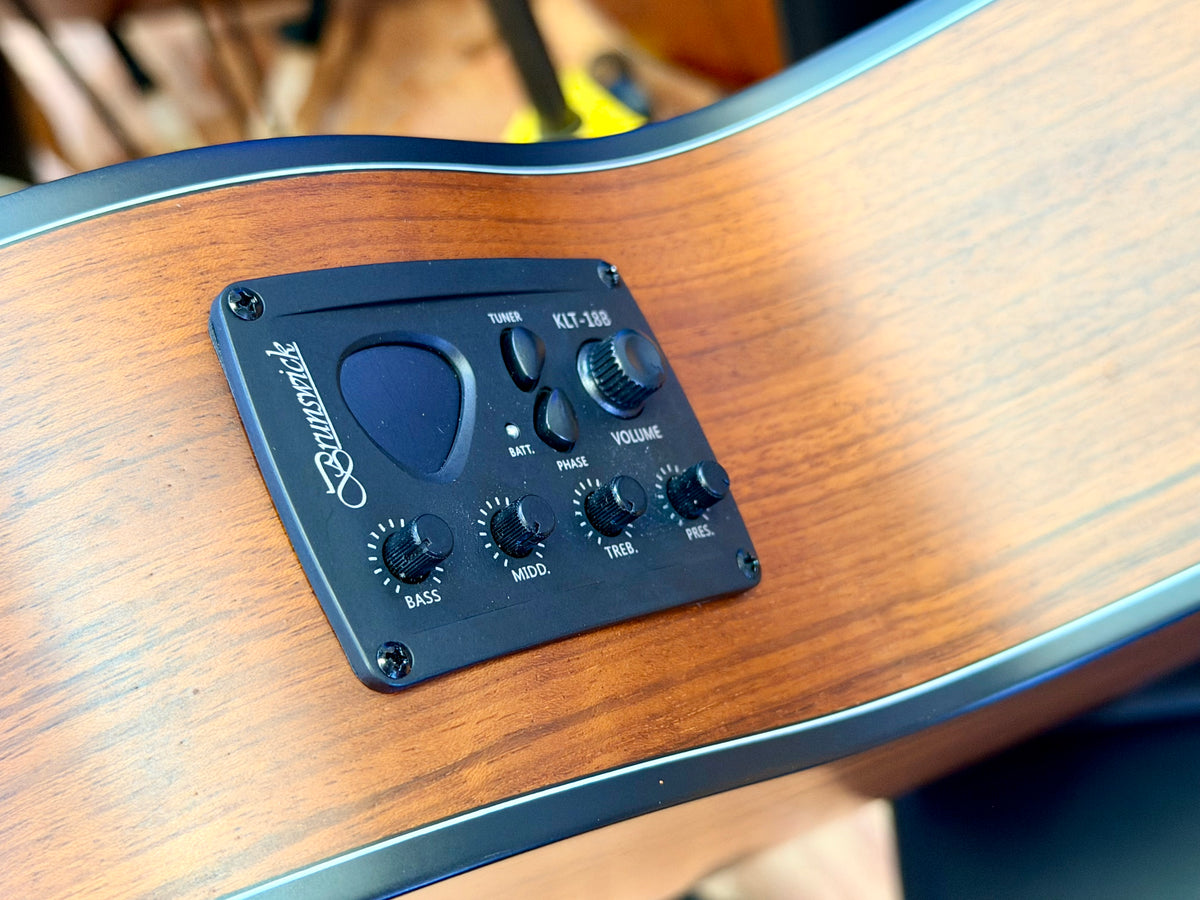 ✨NEW✨ Brunswick BTK30WNO Walnut Grand Auditorium Cutaway Electro Acoustic Guitar