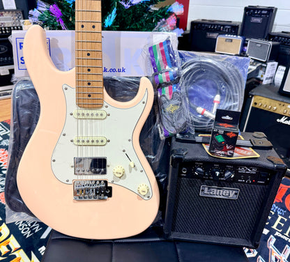 🎁 ELECTRIC GUITAR STARTER PACK 🎁 Cort G200SE~ Aged Cream + Laney Amp, Bag, Tuner