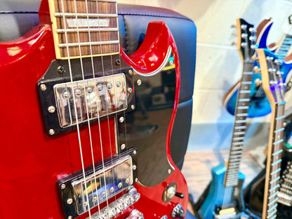 🍒 Vintage VS6 Reissued Electric Guitar~ Cherry Red~ SG Style 🍒