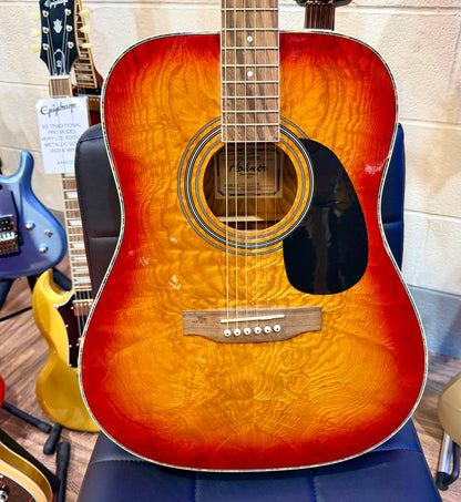 🌟STUNNING🌟 Hohner HW420G-CS Dreadnought Acoustic Guitar~ Cherry Sunburst~ 90s!