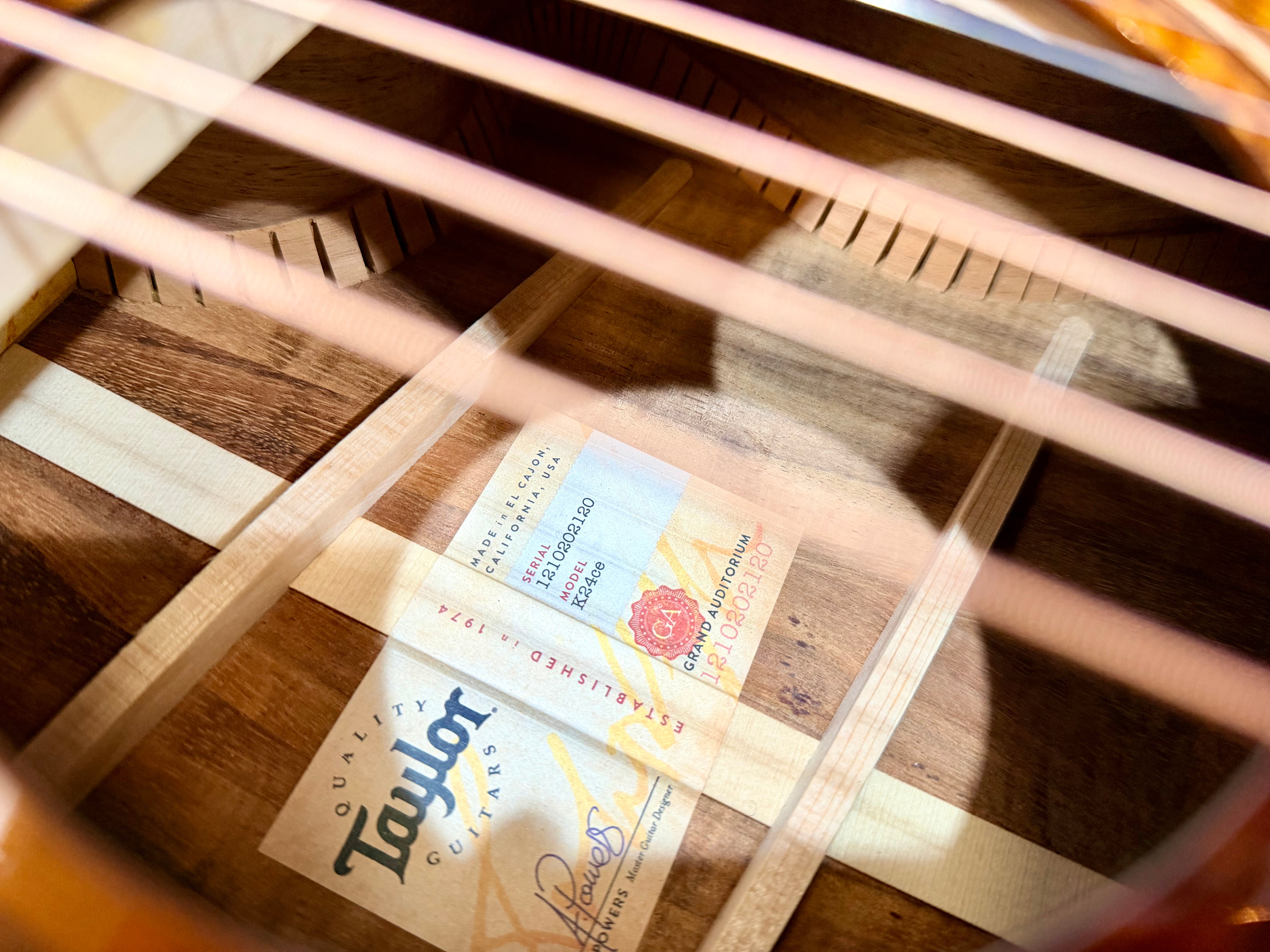 🔥HAWAIIAN KOA🔥 2022 Taylor K24ce~ V-Class~ Shaded Edgeburst~ USA + Hard Case!