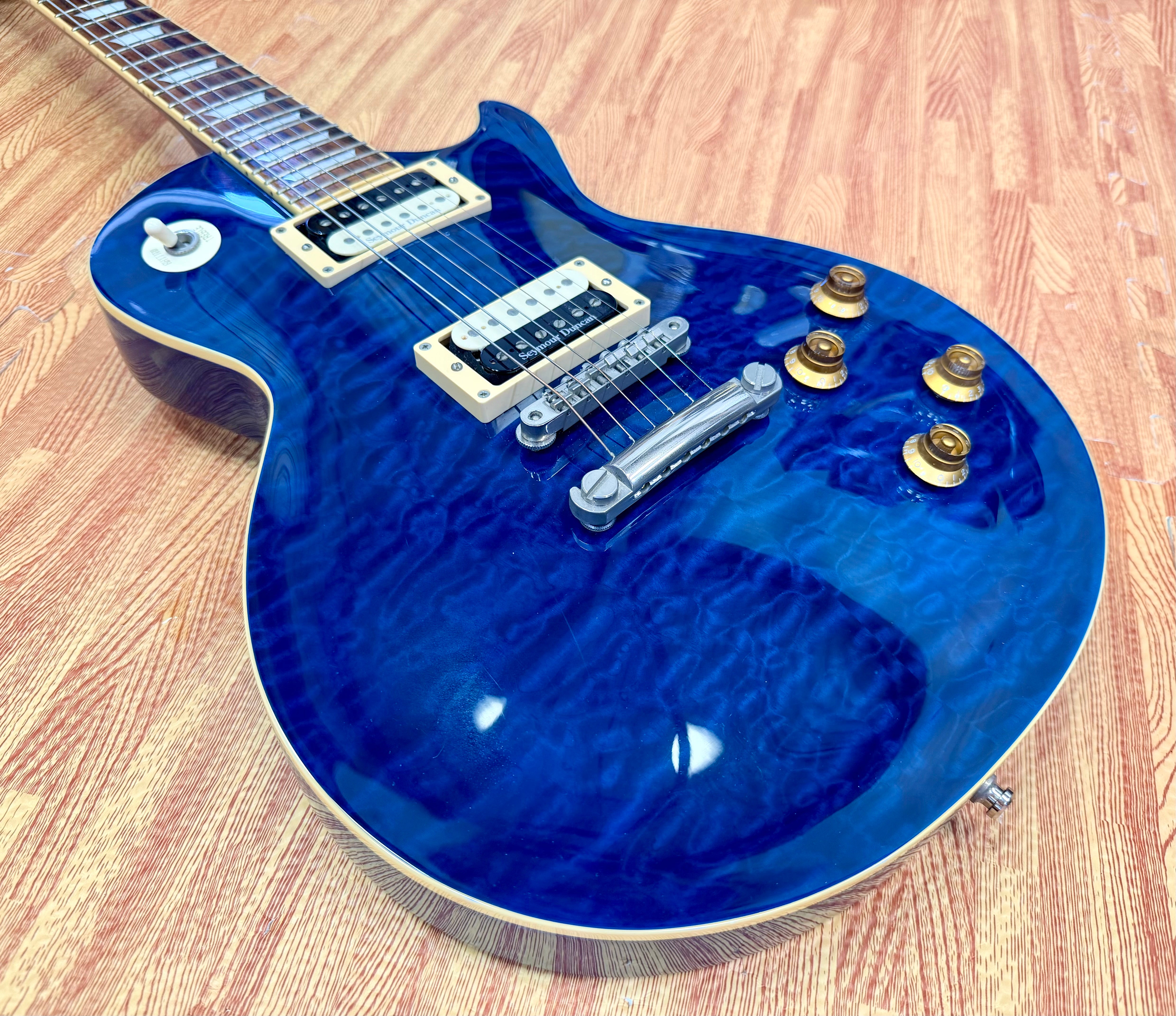 ✨2008✨ Edwards E-LP Limited Model Les Paul~ Blue Aqua Quilt~ Made in Japan 🇯🇵
