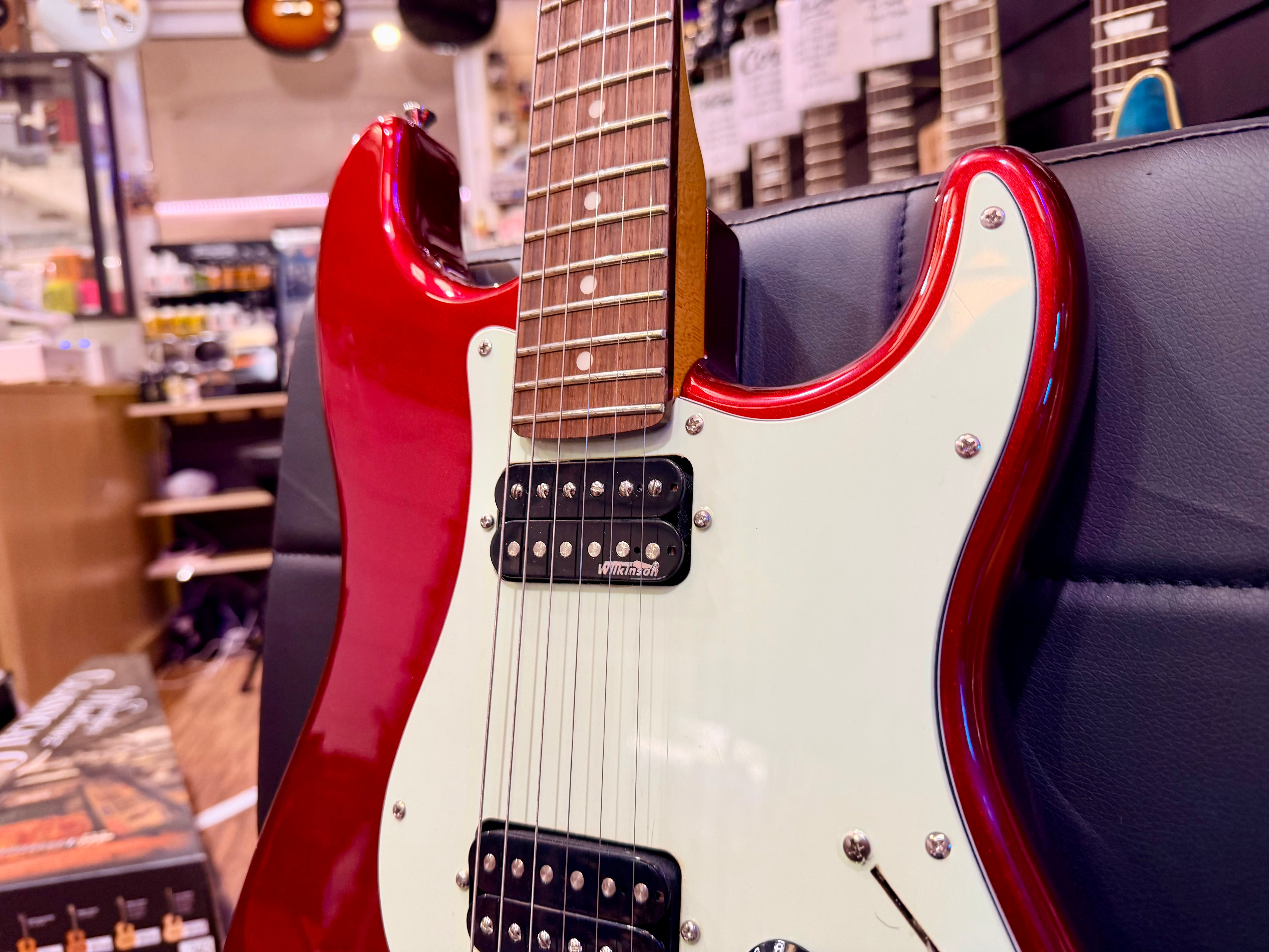 🔥RARE🔥 Vintage V6 ReIssued HH Electric Guitar Candy Apple Red Wilkinson Strat!