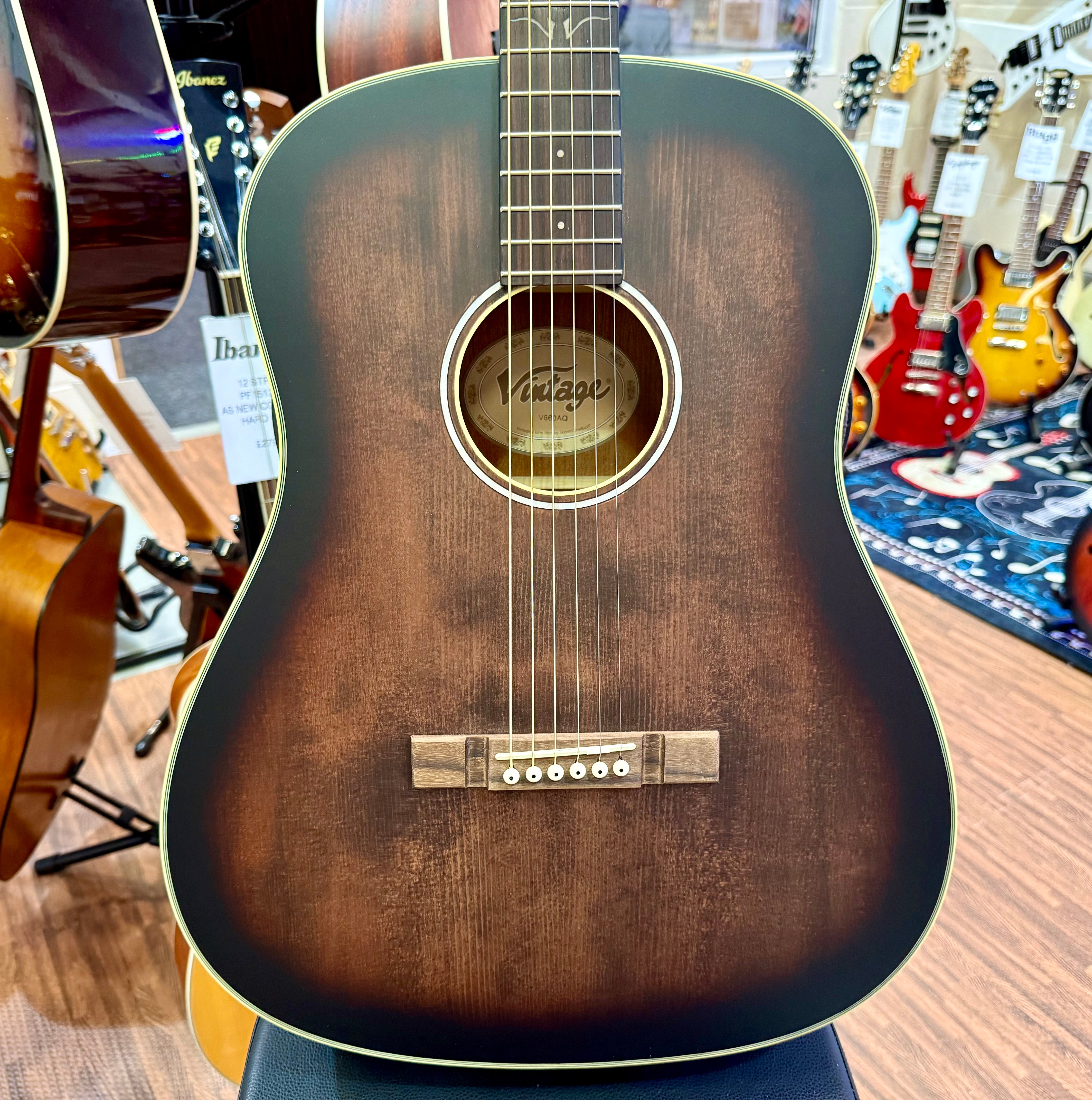 🌟NEW 2025🌟 Vintage V660AQ Historic Series Drop Shoulder Acoustic~ Aged Finish!