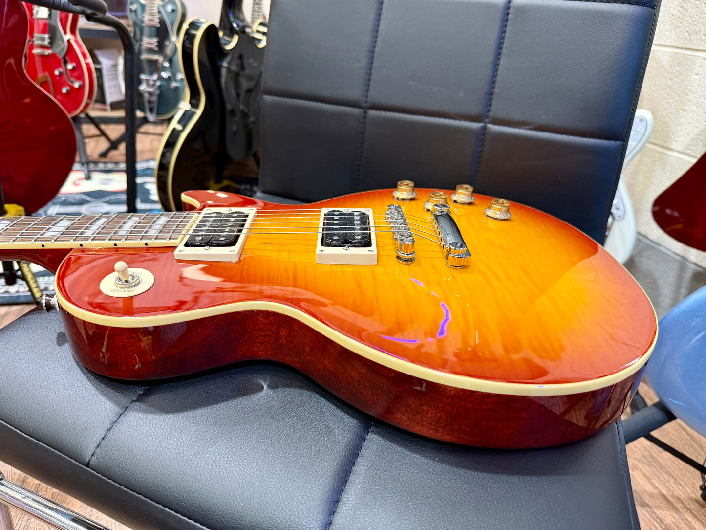 🌟MINT 2025🌟 Epiphone Les Paul Standard 50s Figured~ Washed Cherry Sunburst!