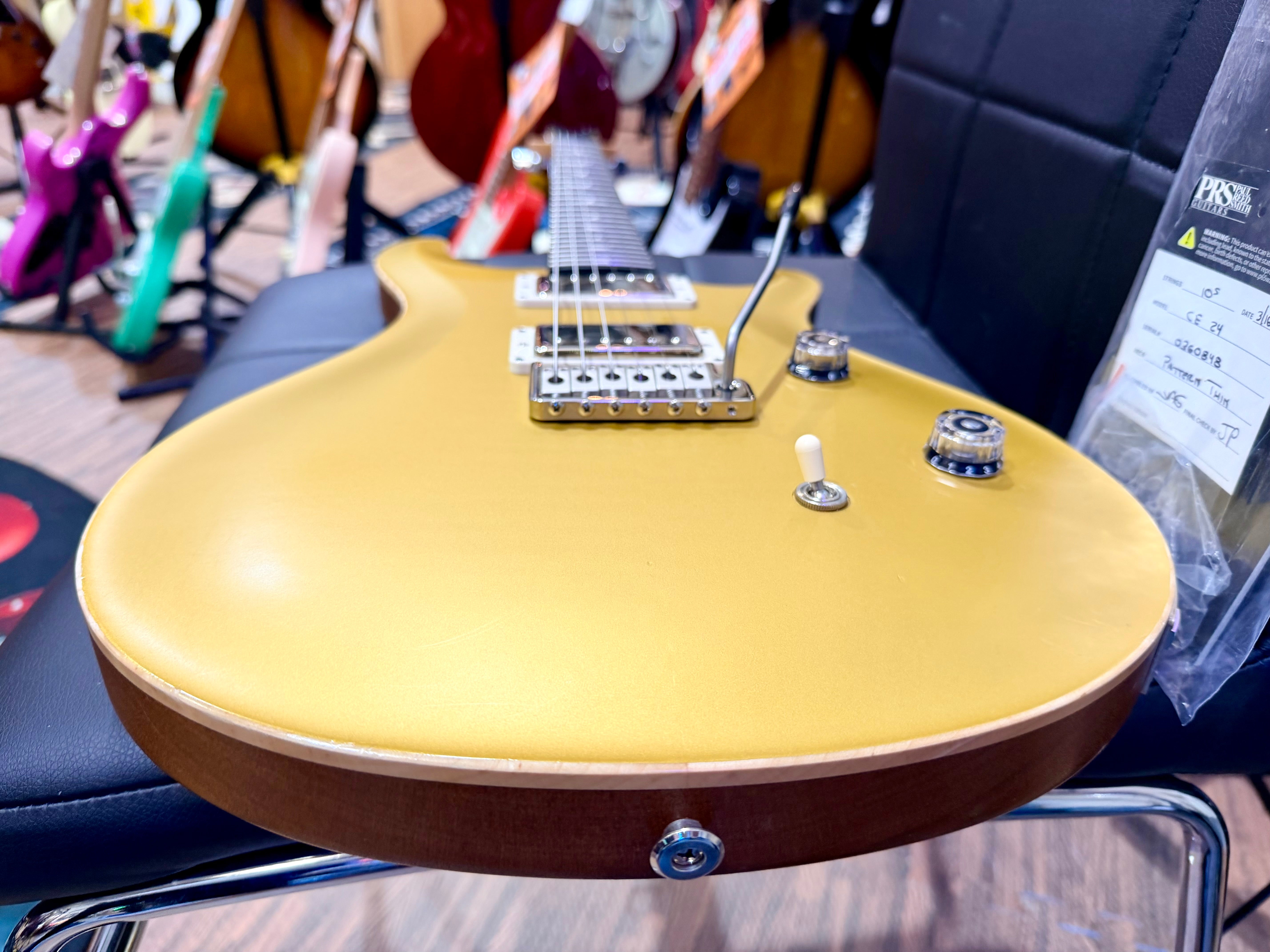 🔥RARE 2023🔥 PRS CE24 Satin Gold Top Limited Edition~ Natural Back~ USA~ Gig Bag