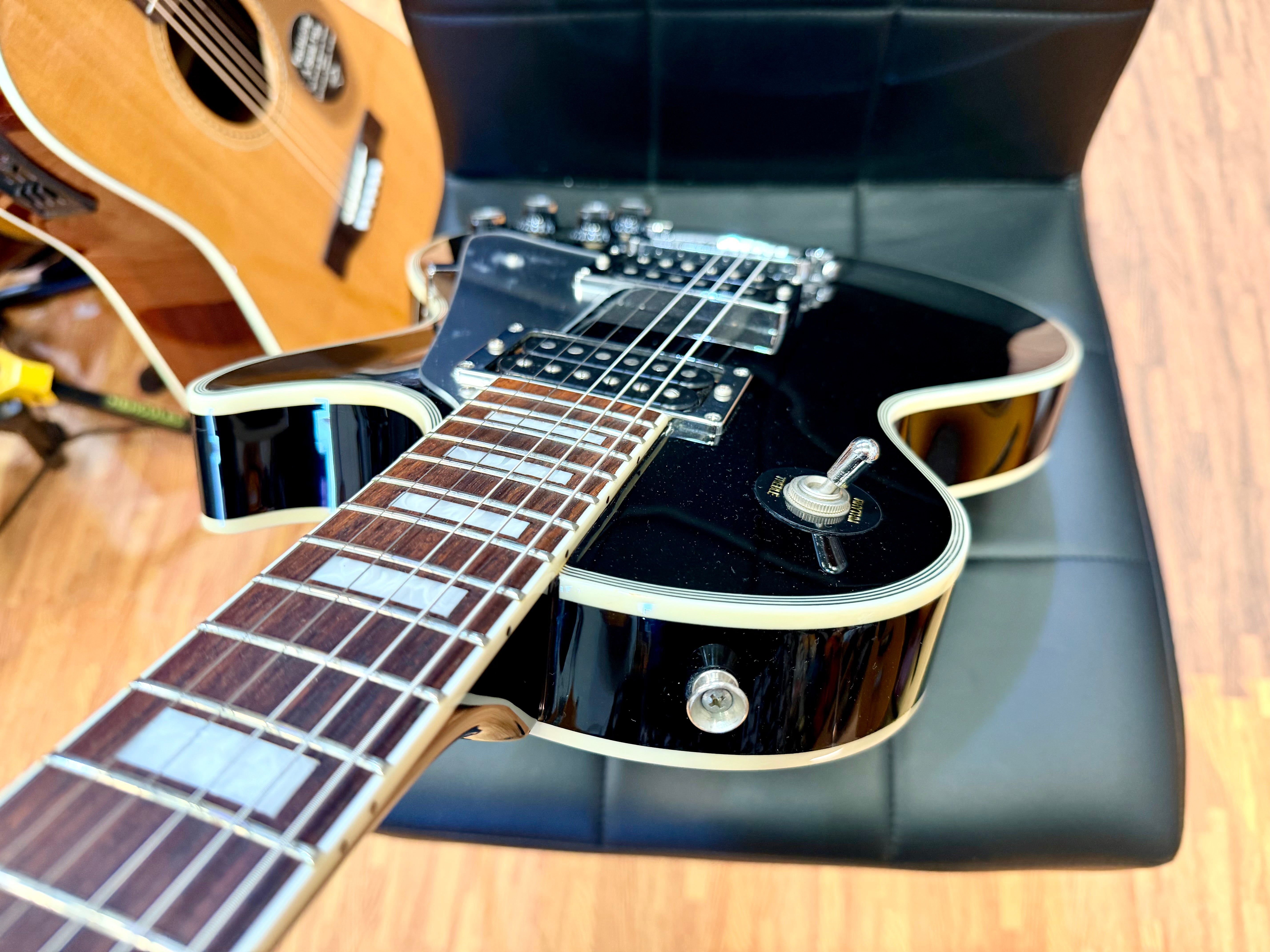 🔥2005🔥 Burny RLC-55JS John Sykes Les Paul Custom Signature Black~ Japan Import