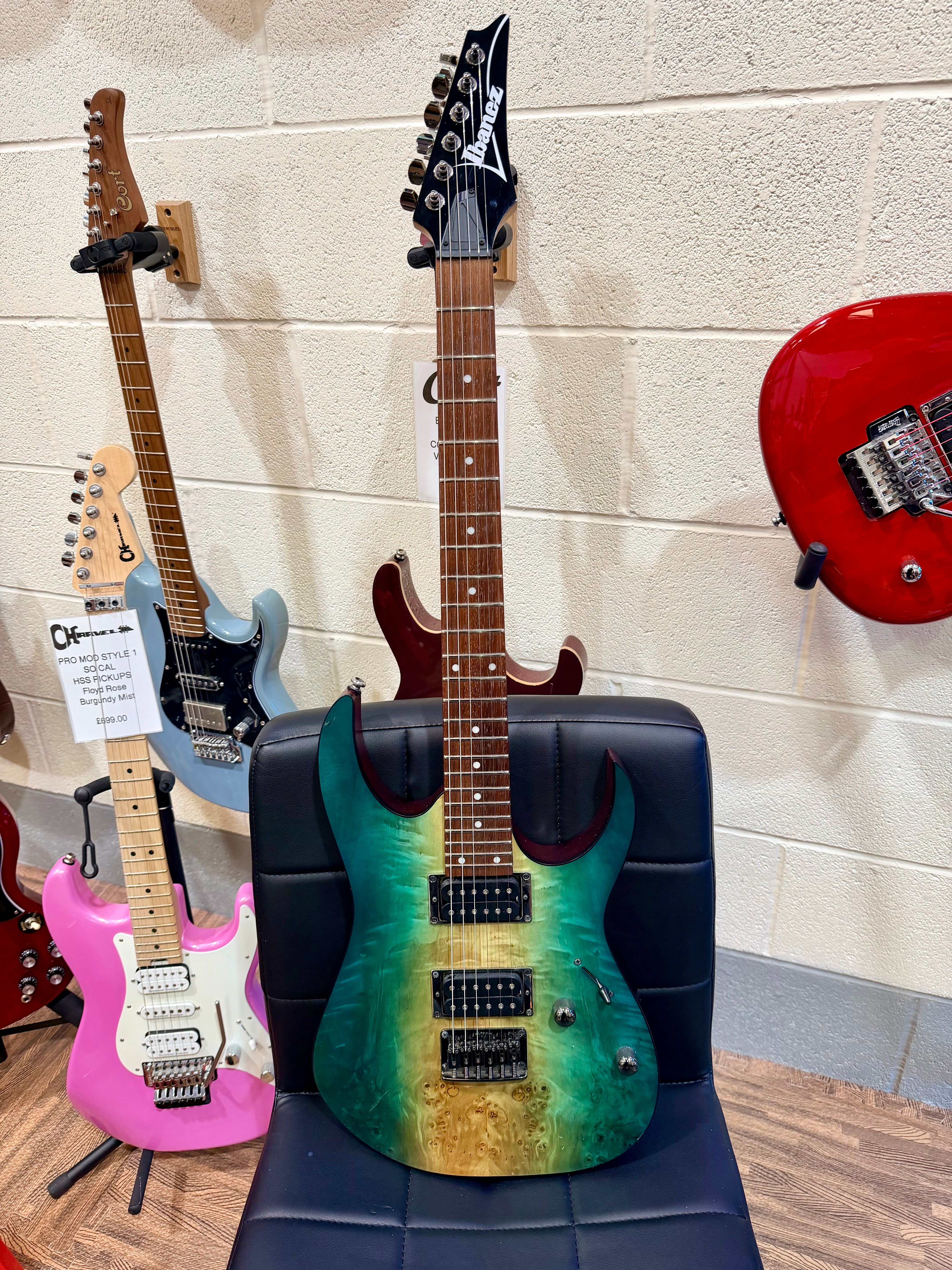 🔥2022🔥 Ibanez RG421PB Caribbean Shoreline Flat~ Wizard III Neck~ Poplar Burl!
