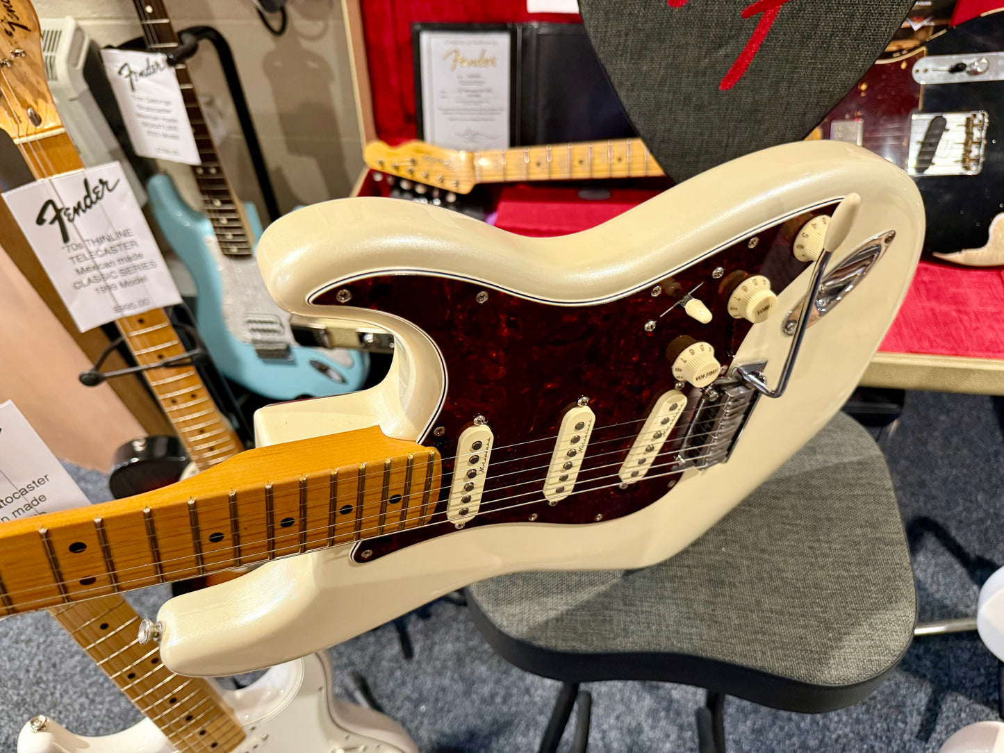🌟2022🌟 Fender Player Plus Stratocaster~ Olympic Pearl White~ MIM~ Push/Pull!