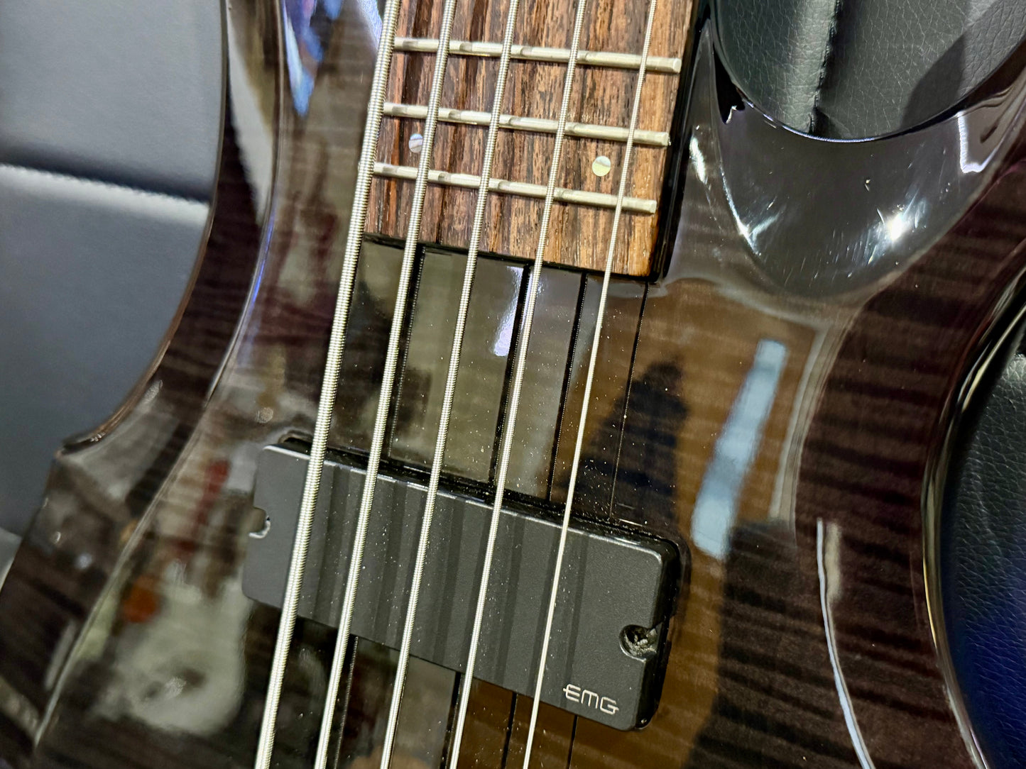 🔥5 STRING BASS🔥 ESP Ltd F-415FM~ See Thru Black~ EMG Pickups~ Electric Bass!