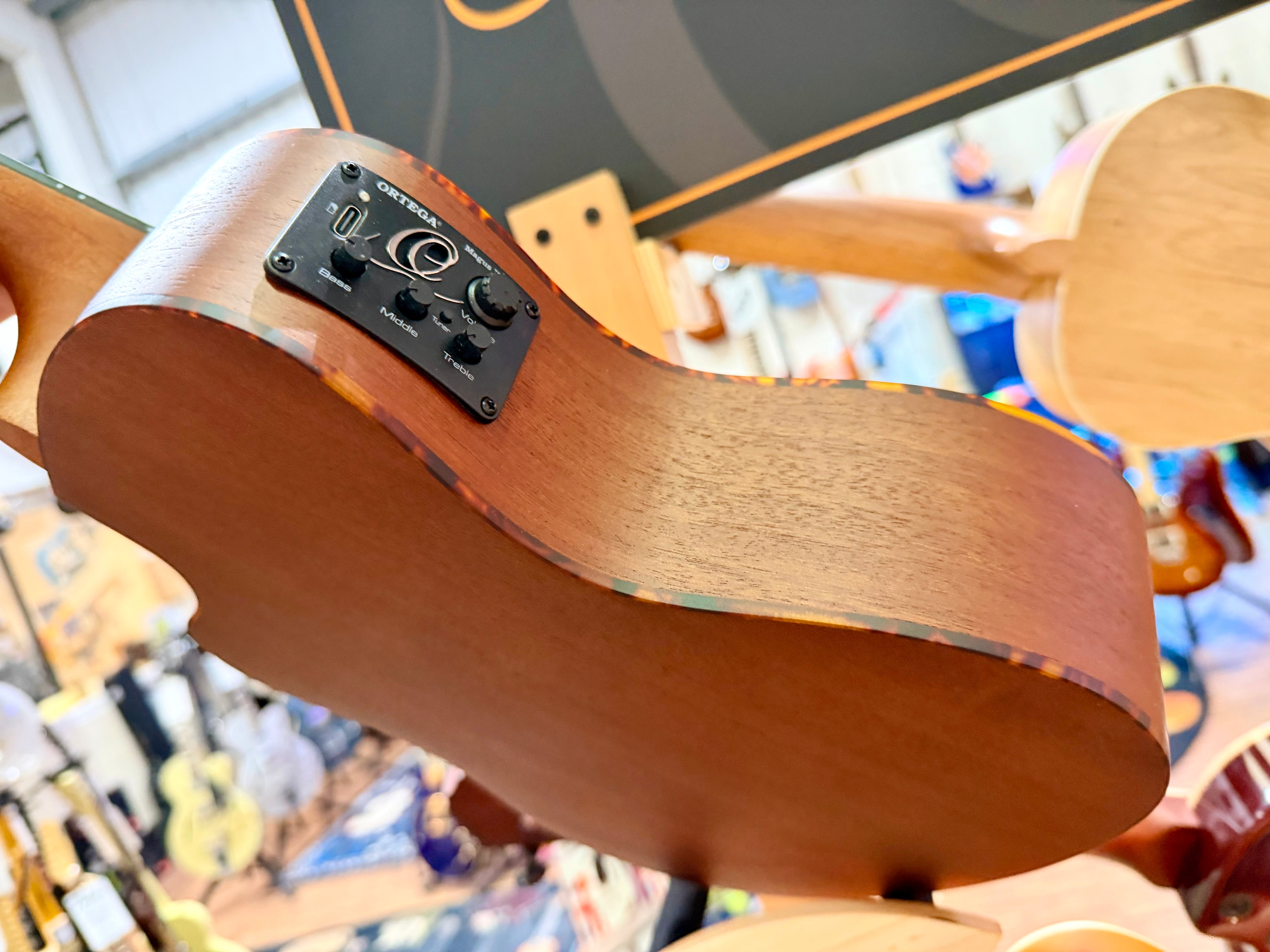 🔥NEW 2025🔥 Ortega Bonfire Series Ukelele~ Electro-Acoustuc Uke~ Natural + Bag!