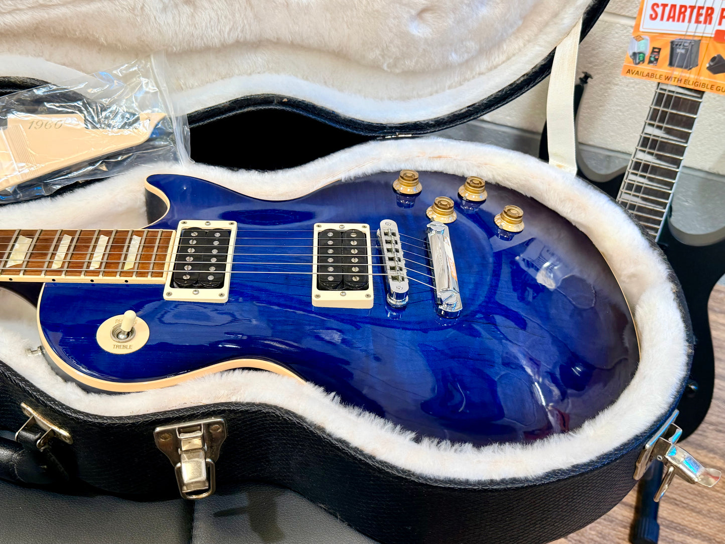 🔥2011 USA🔥 Gibson Les Paul Classic Plus Top~ Manhattan Midnight Blue + Case!