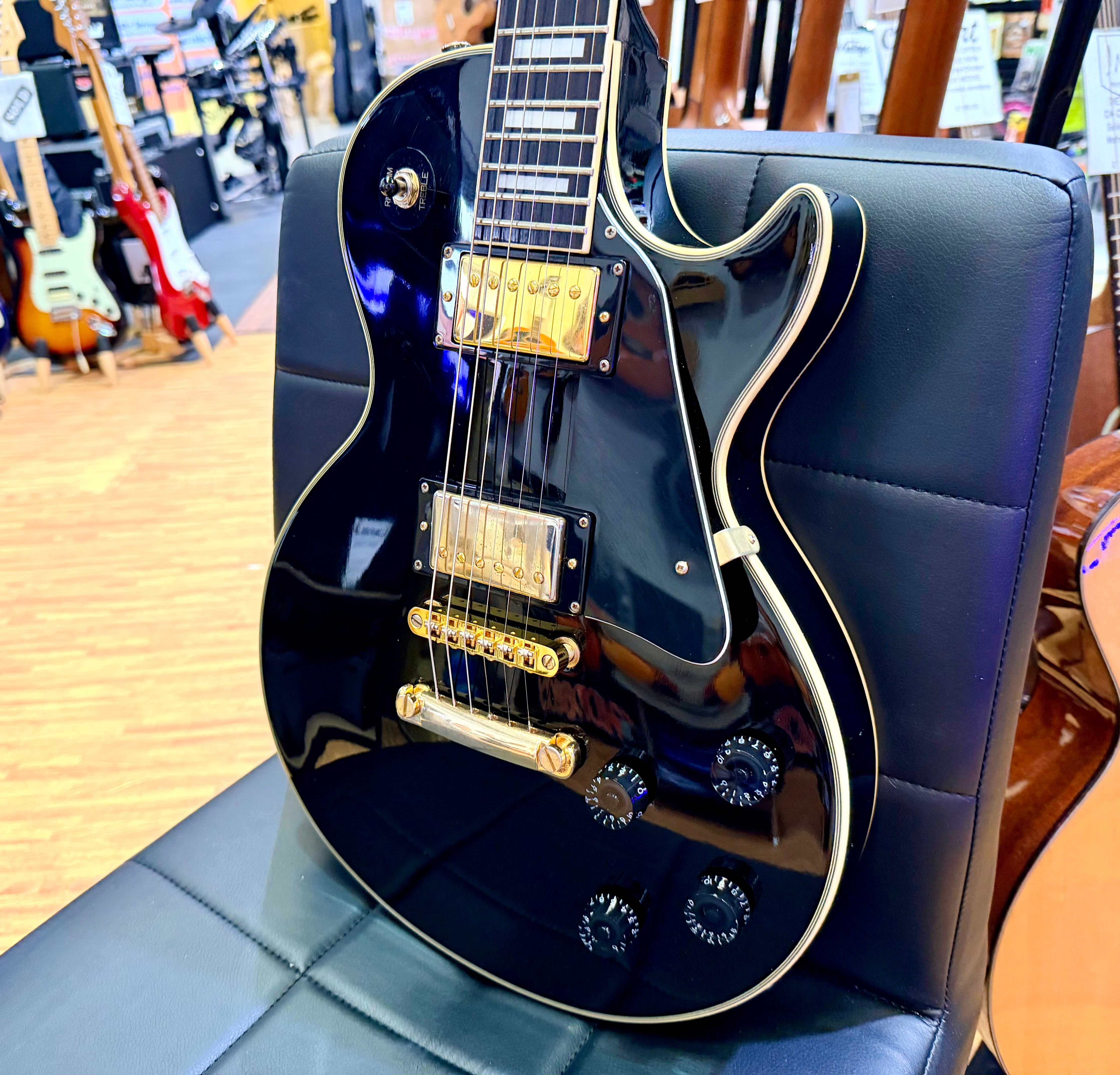 🔥RARE 1989🔥 Epiphone Les Paul Custom MIK First Year~ Open Book~ Korea~ Black!