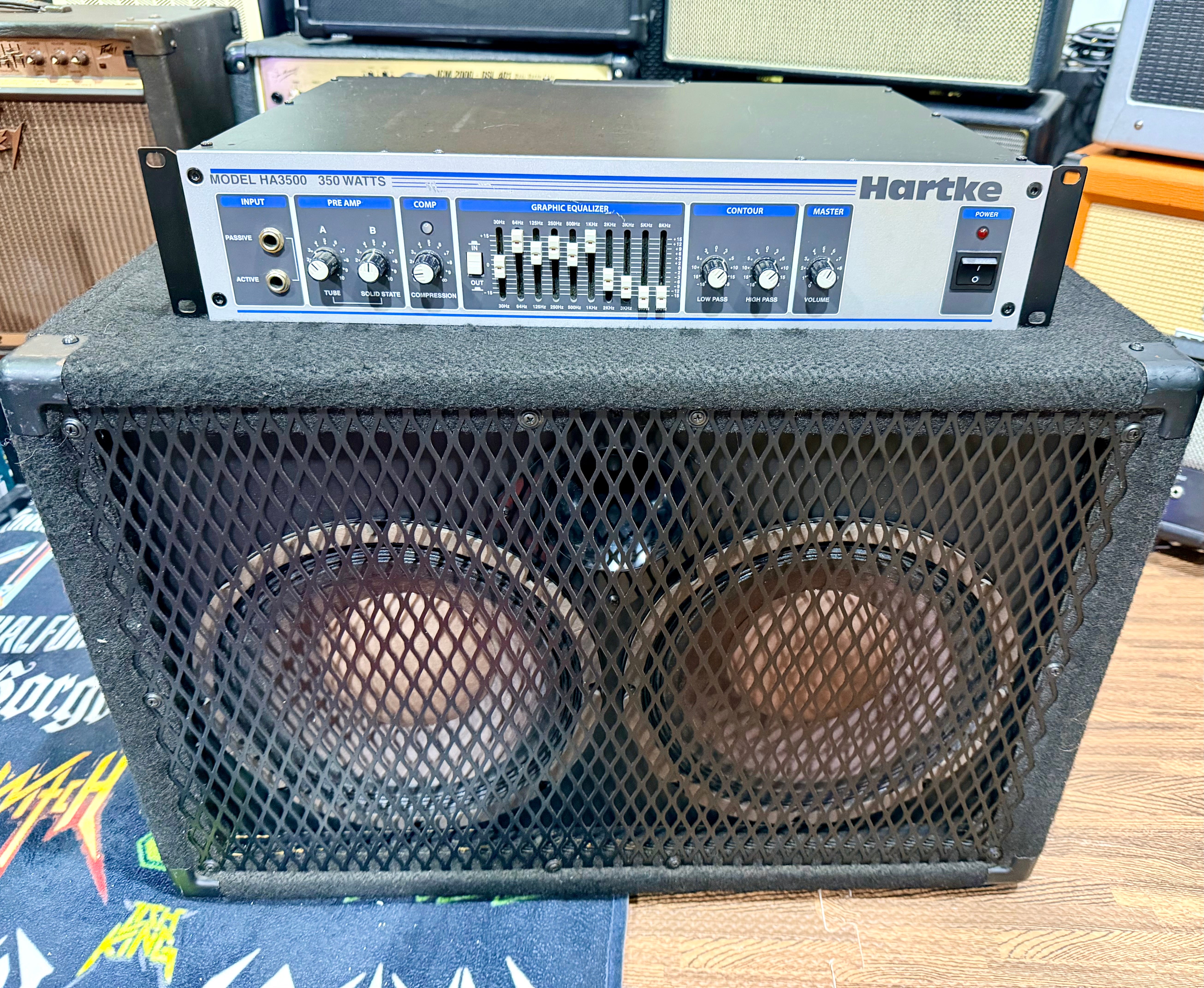 🔥AMP/CAB🔥 Hartke HA3500 Bass Amplifier Head~ 2x10 Cabinet W/Peavey 4 ohm 350W!