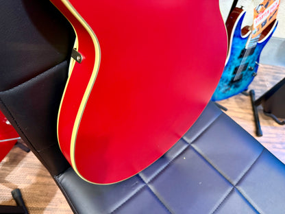 🌟2022 EX-DEMO🌟 Ibanez AMH90-CRF Artcore Expressionist~ Cherry Red Flat~ MINT!