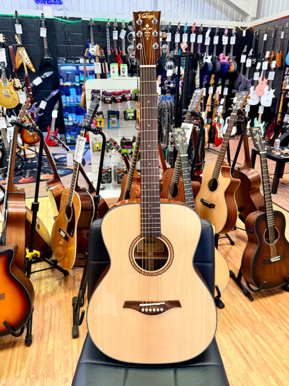 ✨ Vintage V1650N Performer Series Acoustic Orchestra OM Guitar~ Natural Gloss ✨