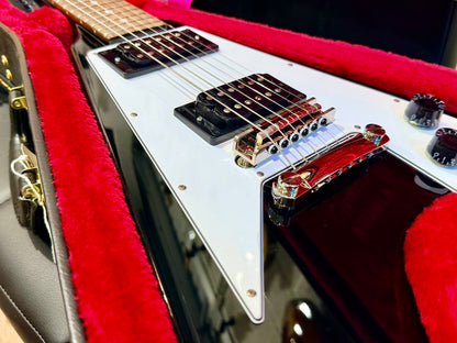 🔥MINT🔥 Epiphone Kirk Hammett 1979 Flying V Ebony~ Inspired By Gibson~ Hard Case