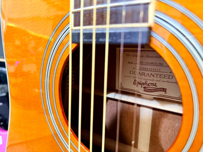 🌟2013🌟 Epiphone Masterbilt DR-500MCE Electro Acoustic Guitar All Solid~ Natural