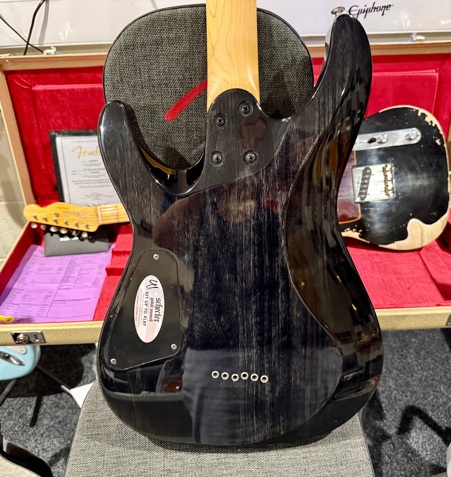 🔥EX-DEMO🔥 Schecter C-6 Plus Trans Black Charcoal Burst~ Diamond Series Guitar!