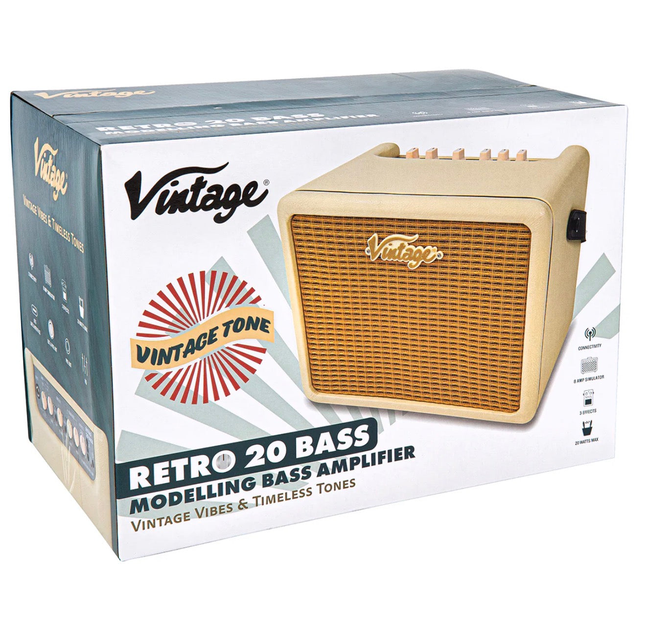 🔥NEW MODEL🔥 Vintage Retro 20w Bass Combo Amp with DSP~ Vintage White Amplifier