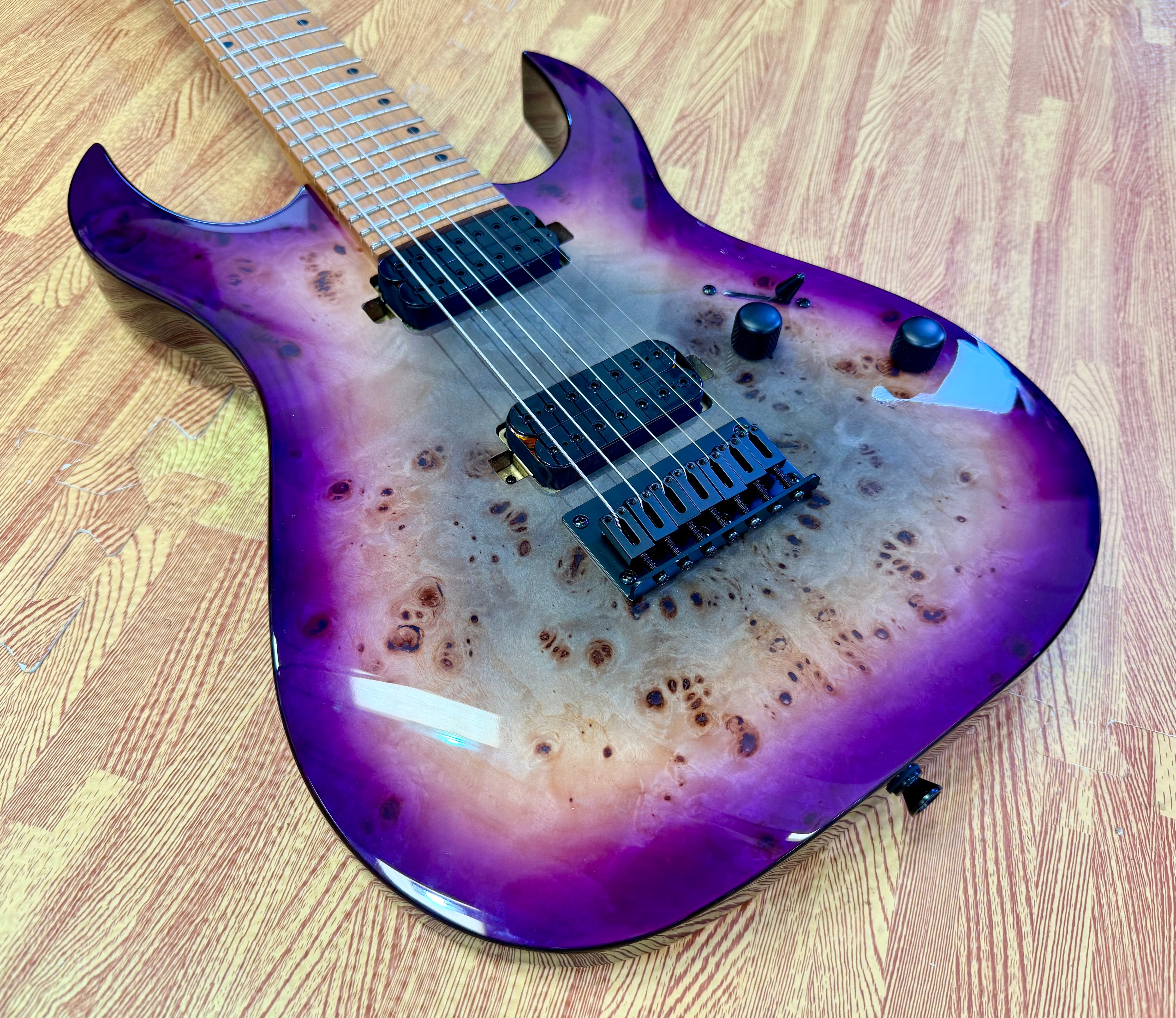 ⚡️NEW⚡️ Spira S-457 7 String Trans Purple~ Poplar Burl Top Electric Guitar~ 2026