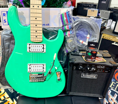 🎁 ELECTRIC GUITAR STARTER PACK 🎁 Cort G250 Spectrum~ Green + Laney Amp, Bag, Tuner