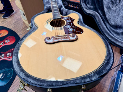 ✨MINT✨ Epiphone EJ-200SCE Jumbo Electro Acoustic~ Natural~ Esonic 2 + H/Case!
