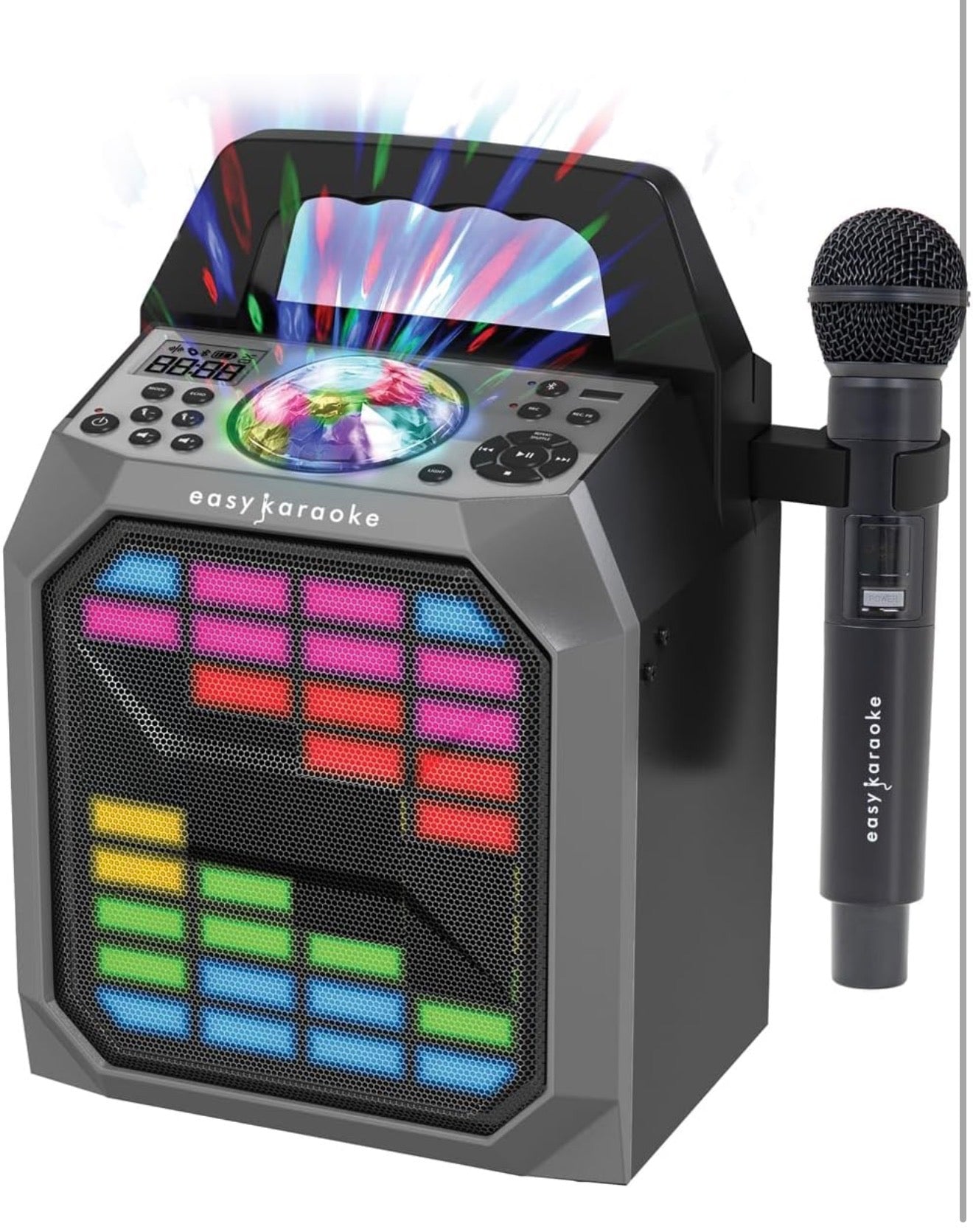 🎤 Easy Karaoke Party Hub Portable Speaker System~ Lights/Wireless Microphone 🎤